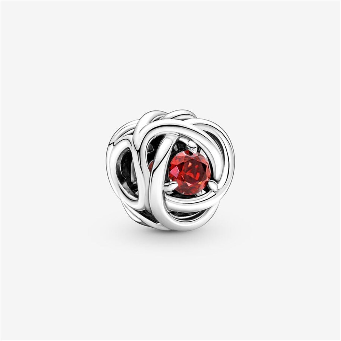 S925 sterling silver Birthstone Eternity Circle Charm