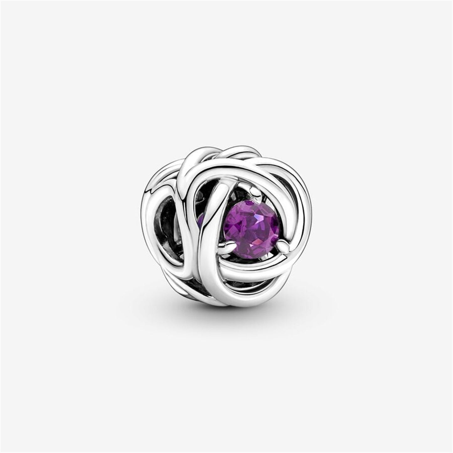 S925 sterling silver Birthstone Eternity Circle Charm