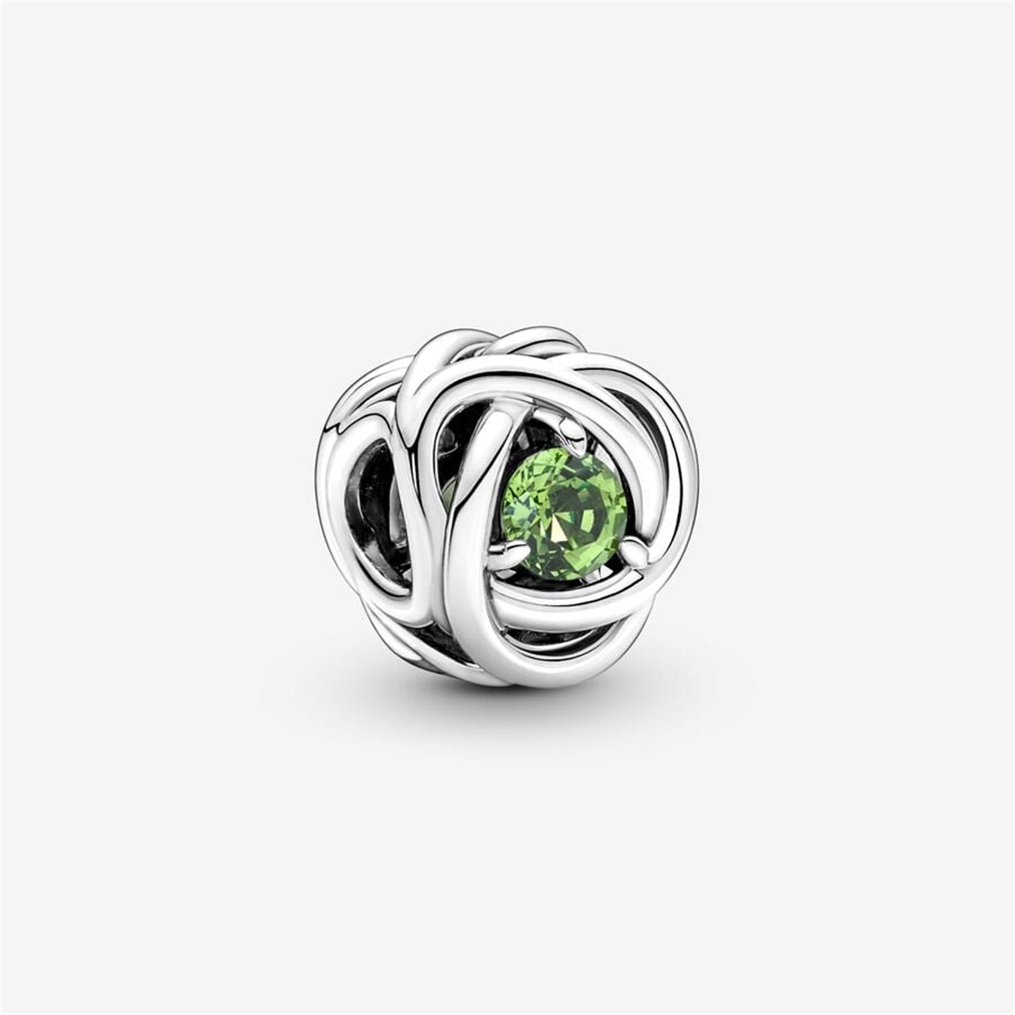 S925 sterling silver Birthstone Eternity Circle Charm