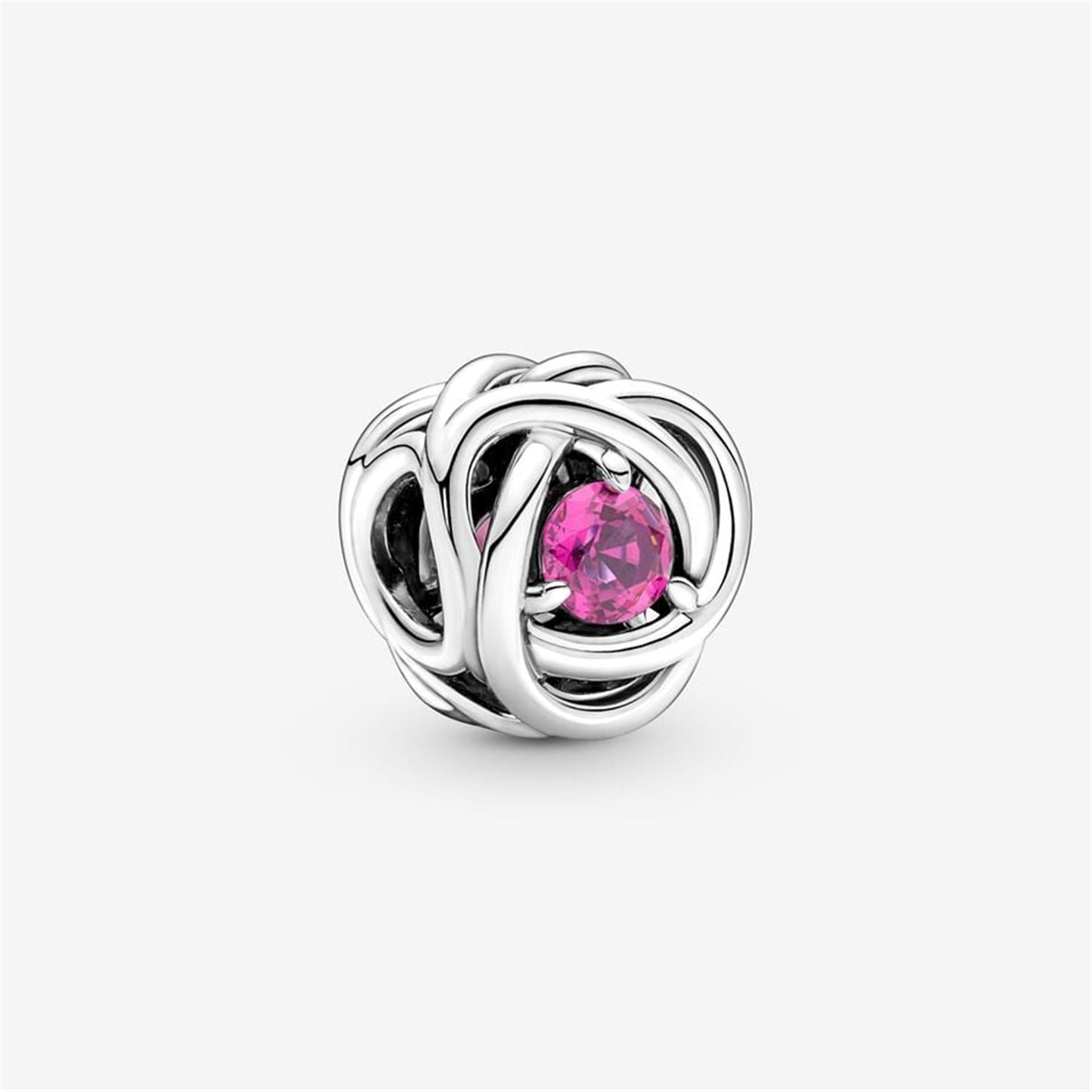 S925 sterling silver Birthstone Eternity Circle Charm