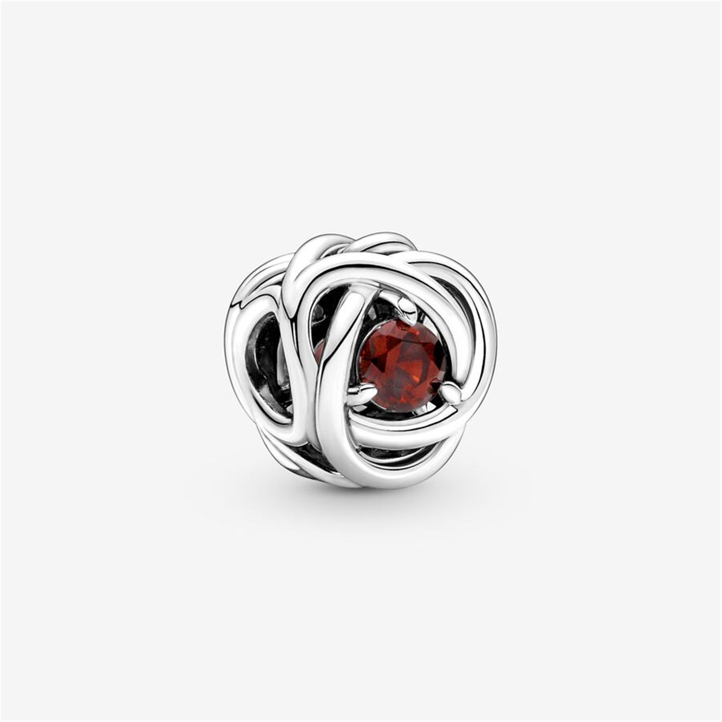 S925 sterling silver Birthstone Eternity Circle Charm