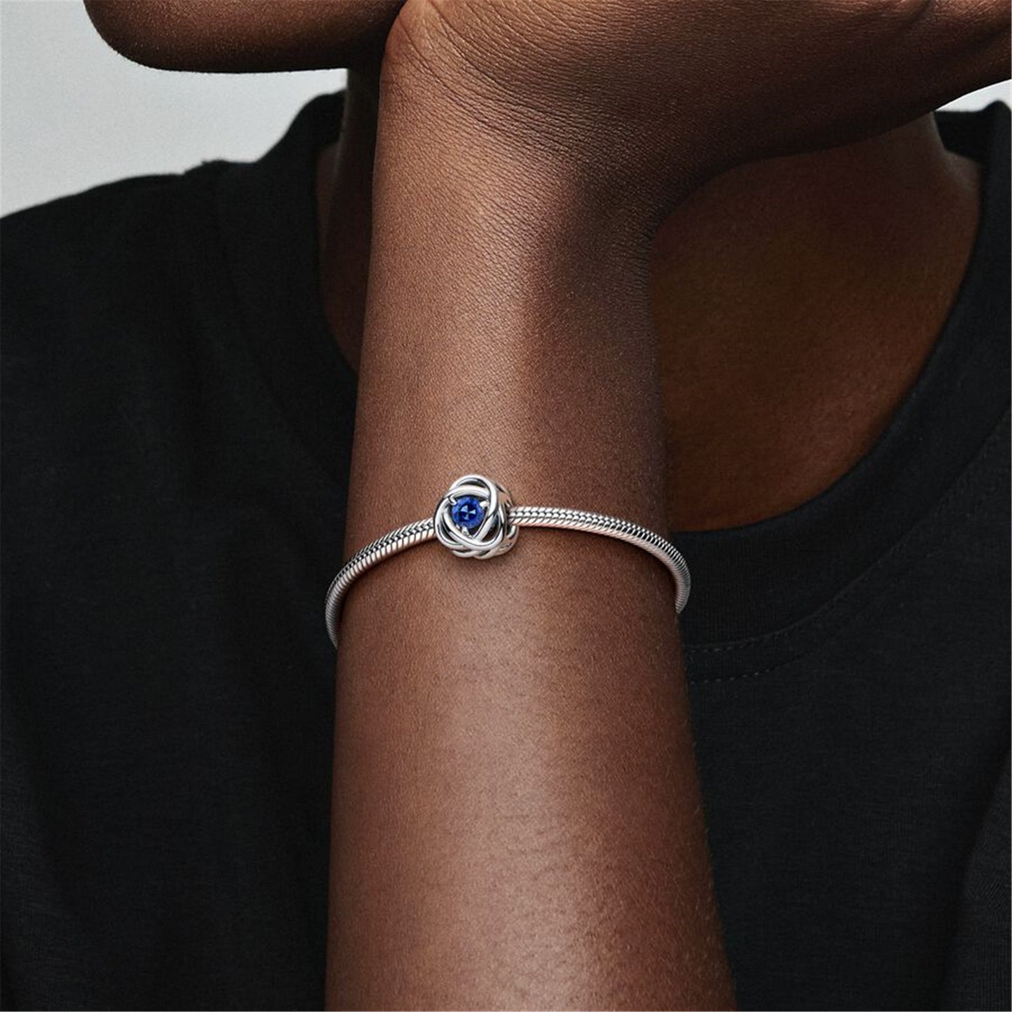 S925 sterling silver Birthstone Eternity Circle Charm