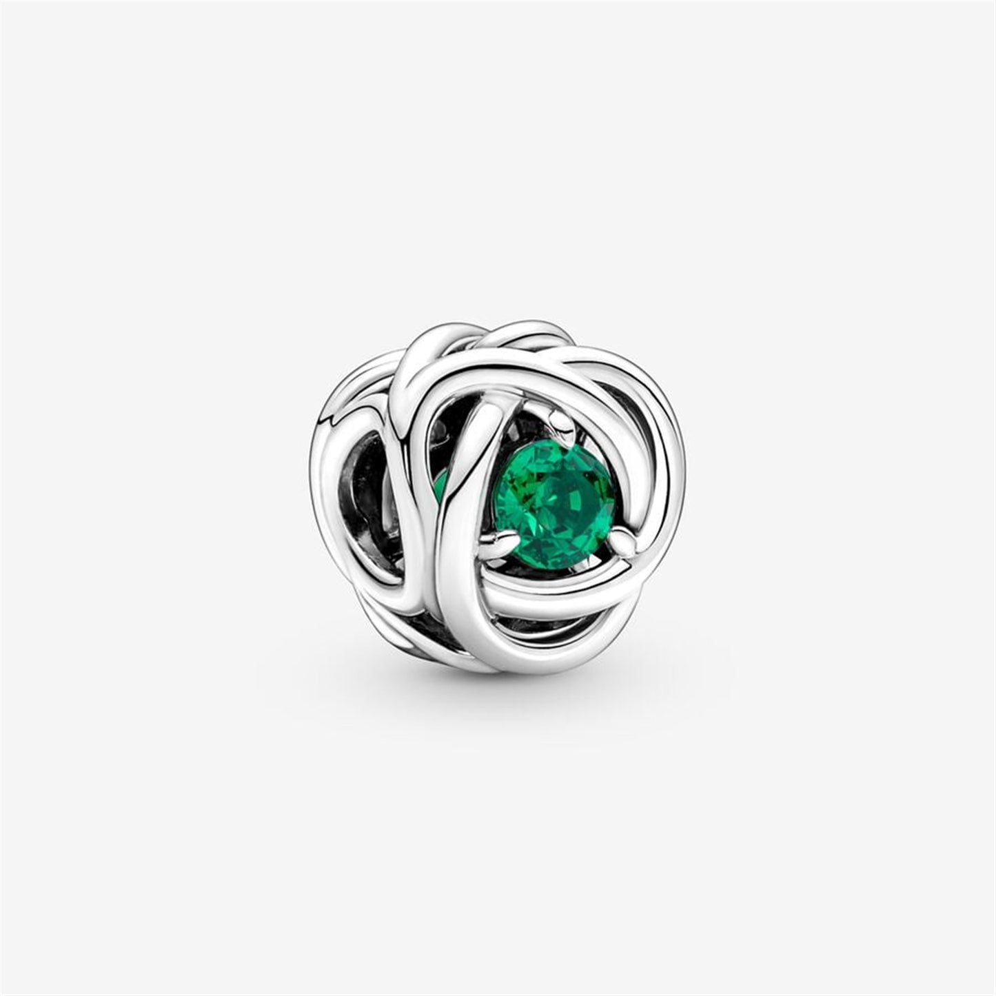 S925 sterling silver Birthstone Eternity Circle Charm
