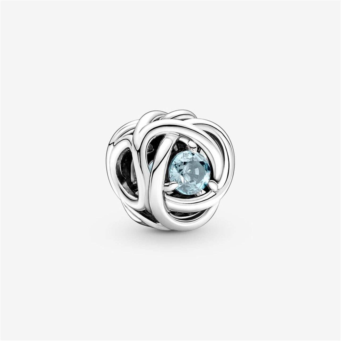 S925 sterling silver Birthstone Eternity Circle Charm