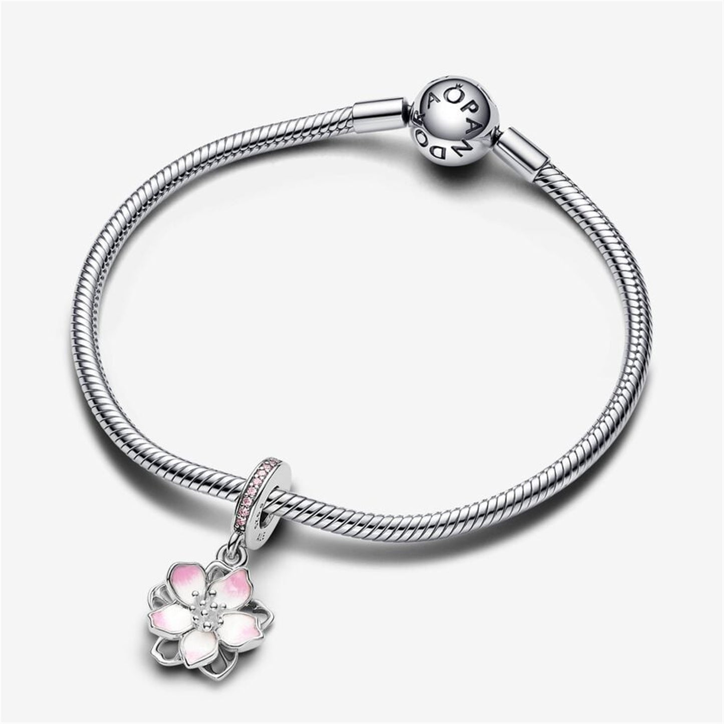 S925 sterling silver Cherry Blossom Dangle Charm