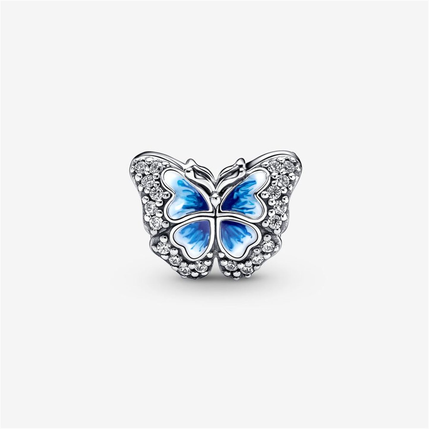 S925 Sterling Silver Blue Butterfly Sparkling Charm