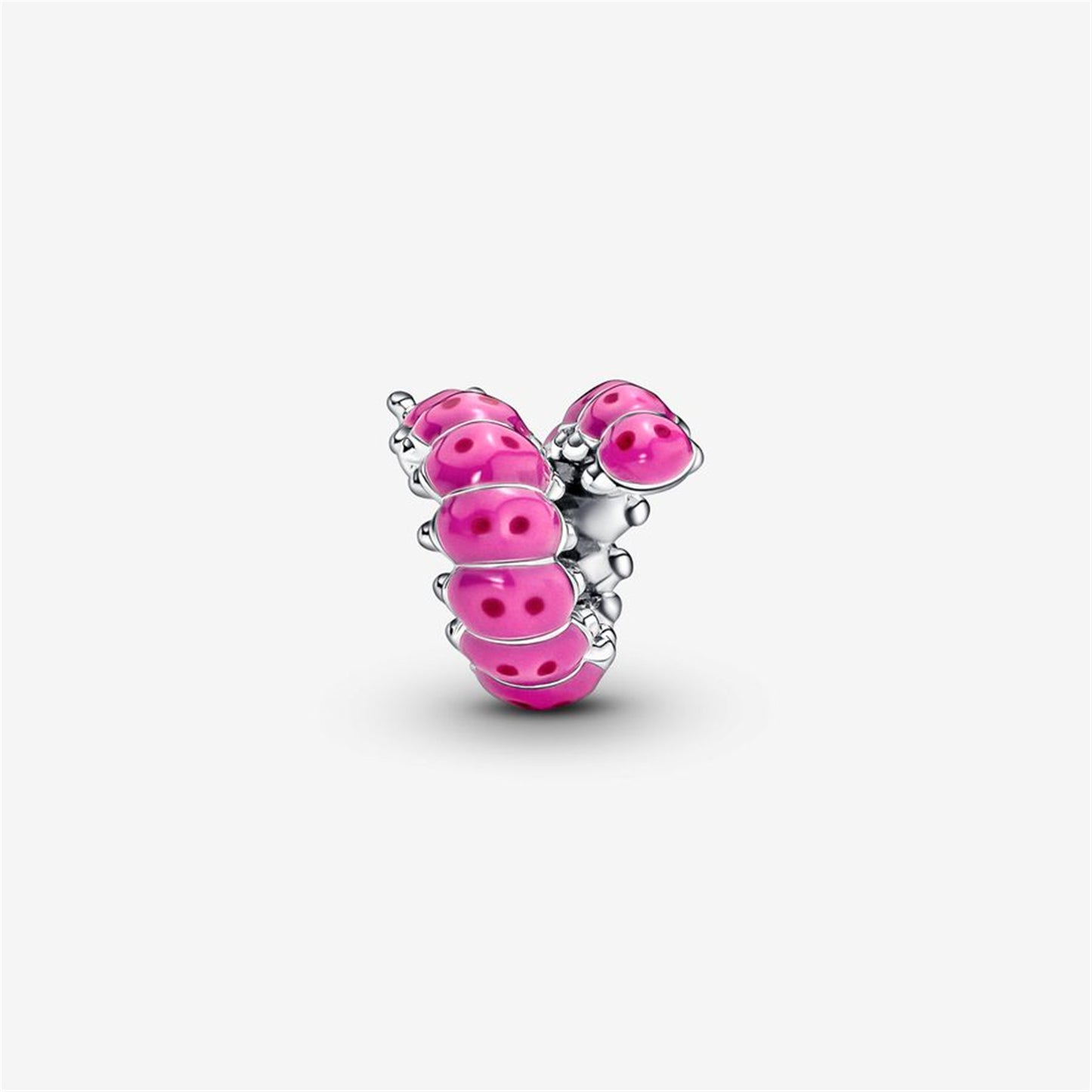 S925 Sterling Silver Cute Curled Caterpillar Charm