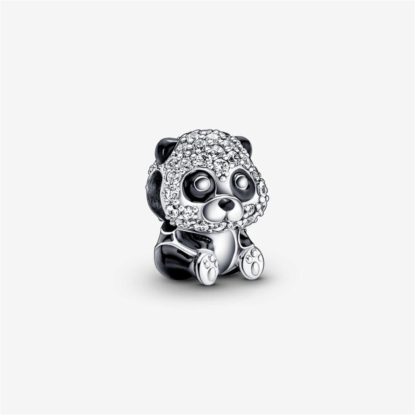 S925 Sterling Silver Sparkling Cute Panda Charm