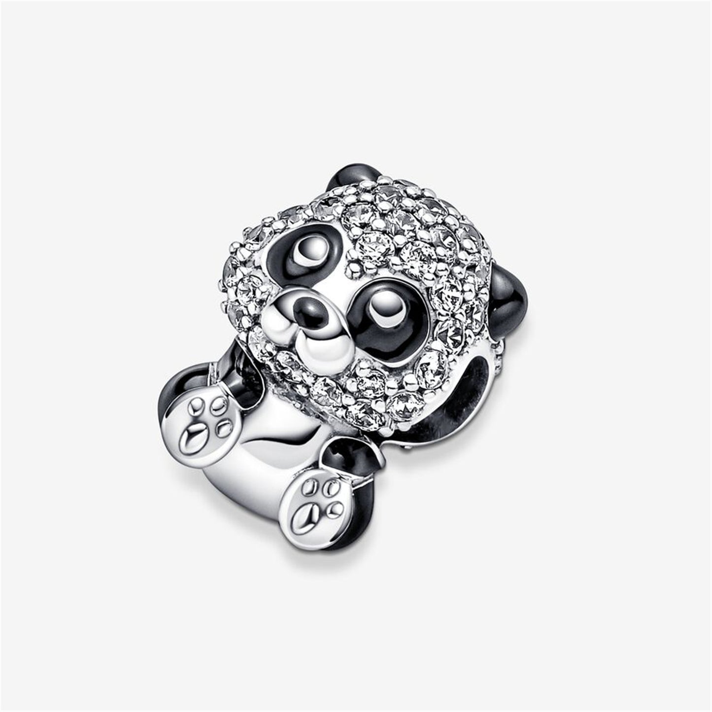 S925 Sterling Silver Sparkling Cute Panda Charm