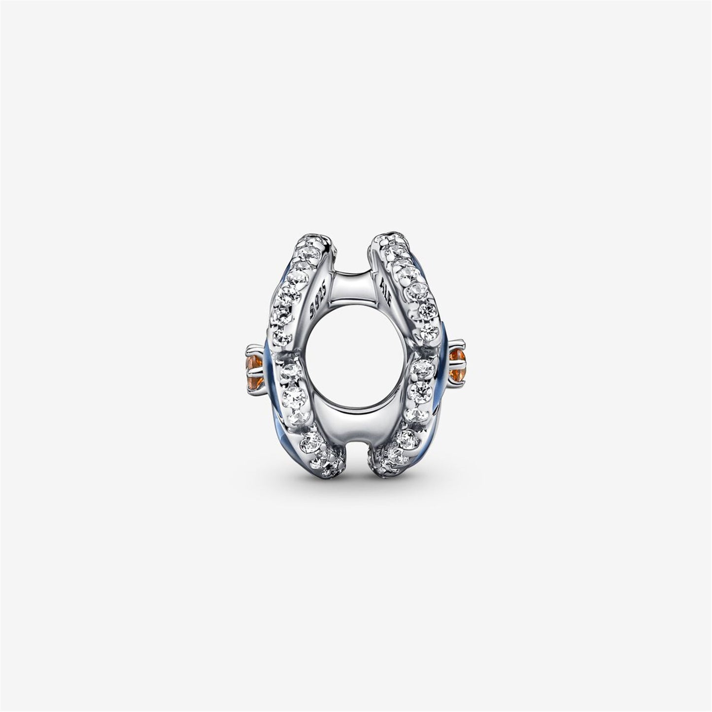 S925 Sterling Silver Blue Pansy Flower Charm