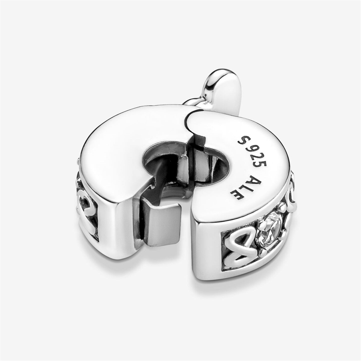 S925 sterling silver Family Always Pavé Clip Charm