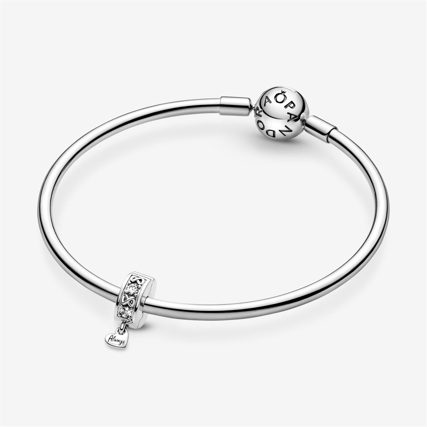 S925 sterling silver Family Always Pavé Clip Charm