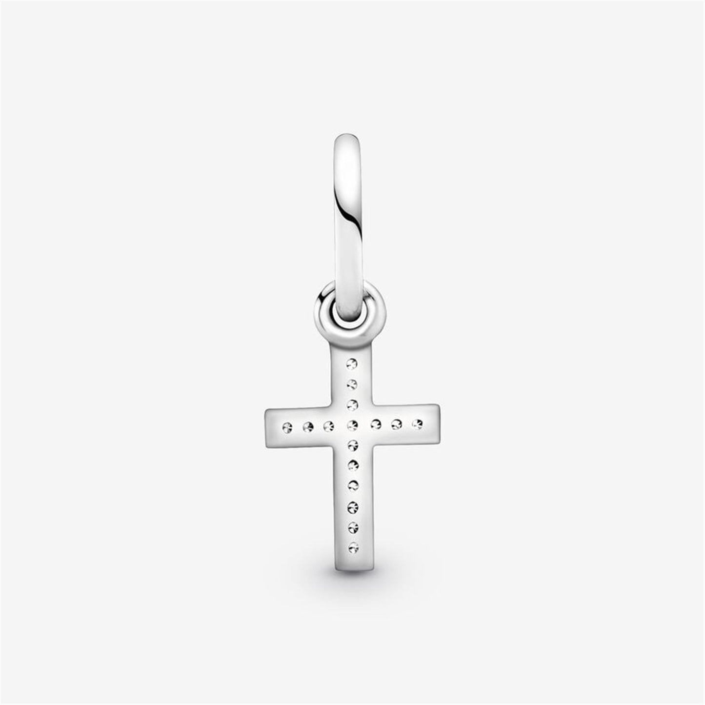 S925 Sterling Silver Sparkling Cross Dangle Charm
