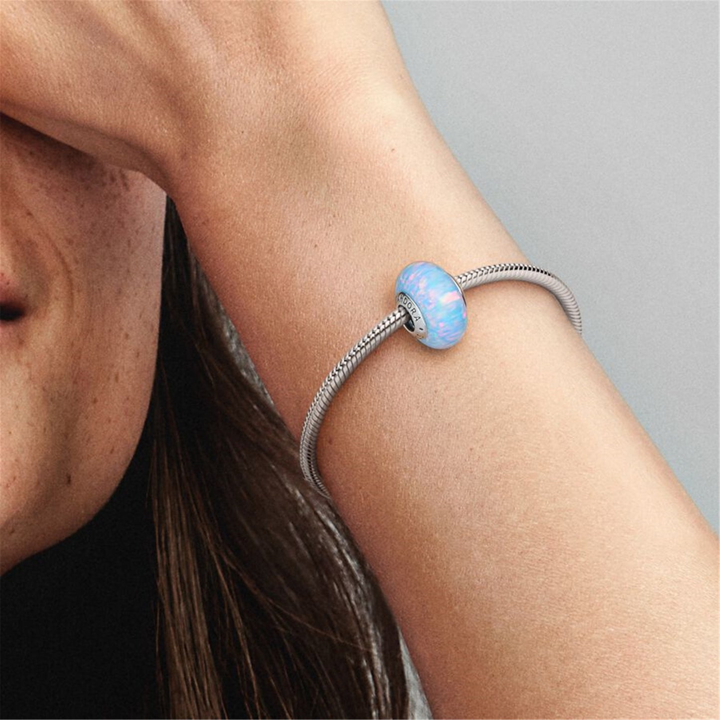 S925 Sterling Silver Opalescent Ocean Blue Charm