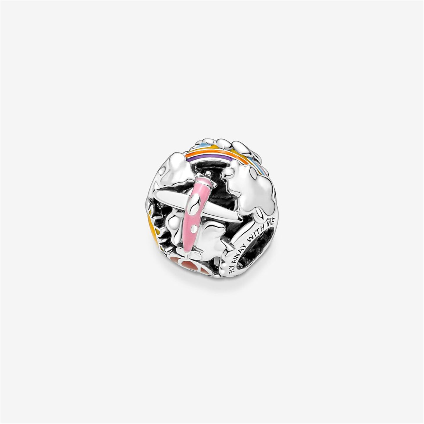 S925 Sterling Silver Fly Away Rainbow Sky & Travel Charm