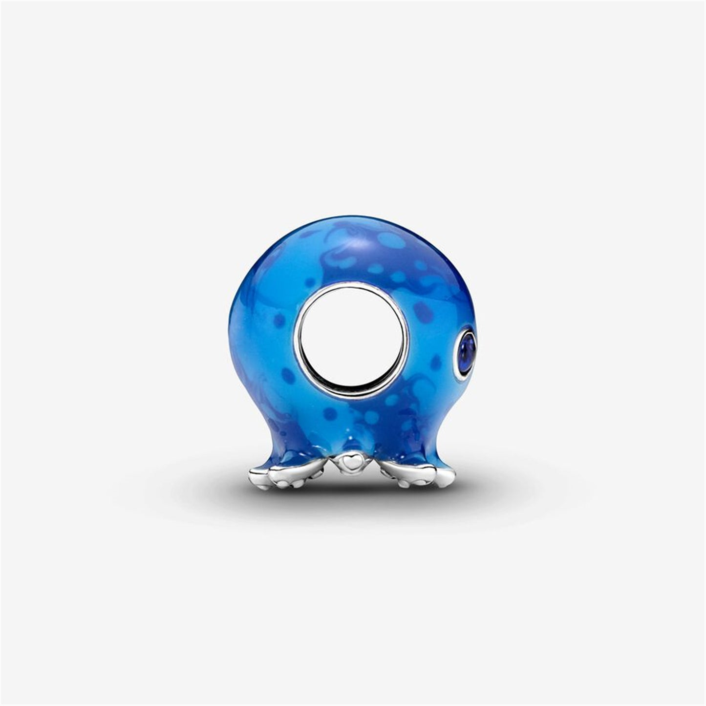 S925 Sterling Silver Ocean Bubbles & Waves Octopus Charm