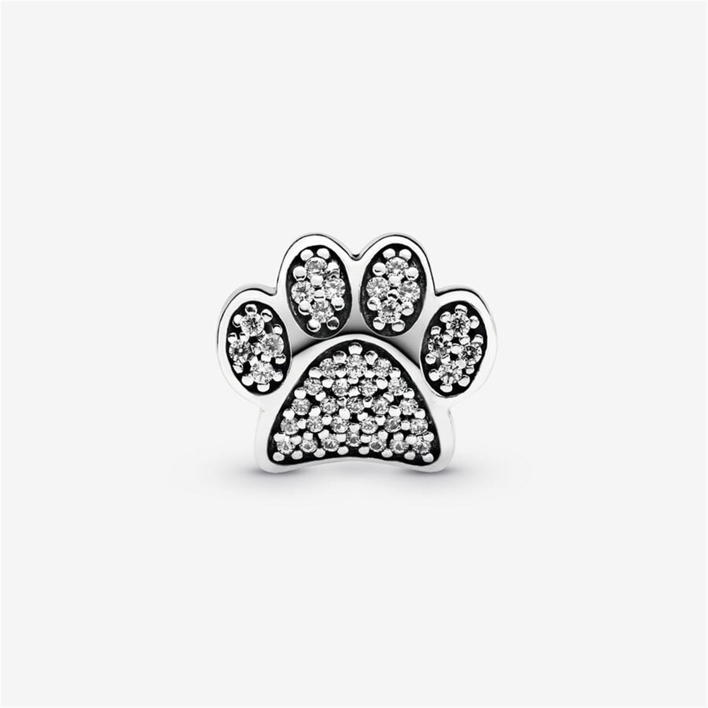 925 sterling silver Sparkling Paw Print Charm