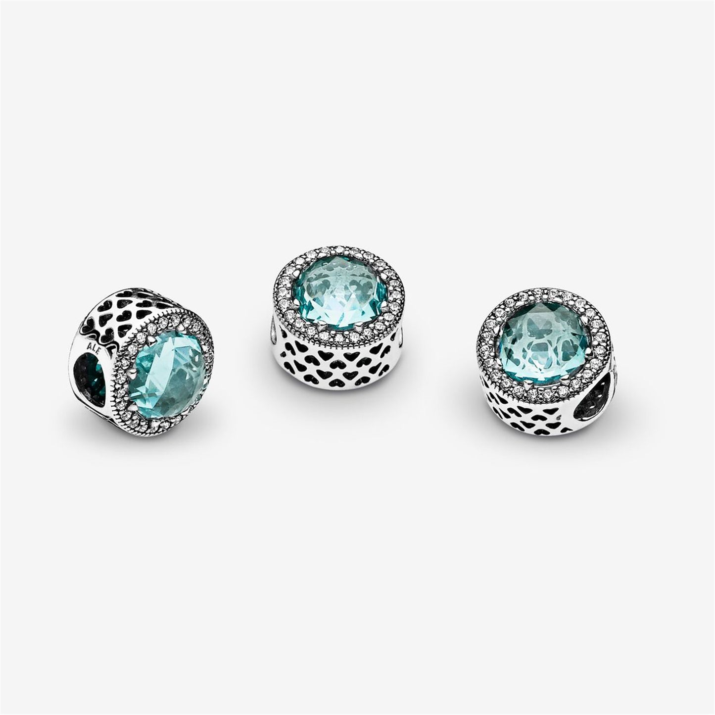 S925 Sterling Silver Sparkling Glacier Blue Charm