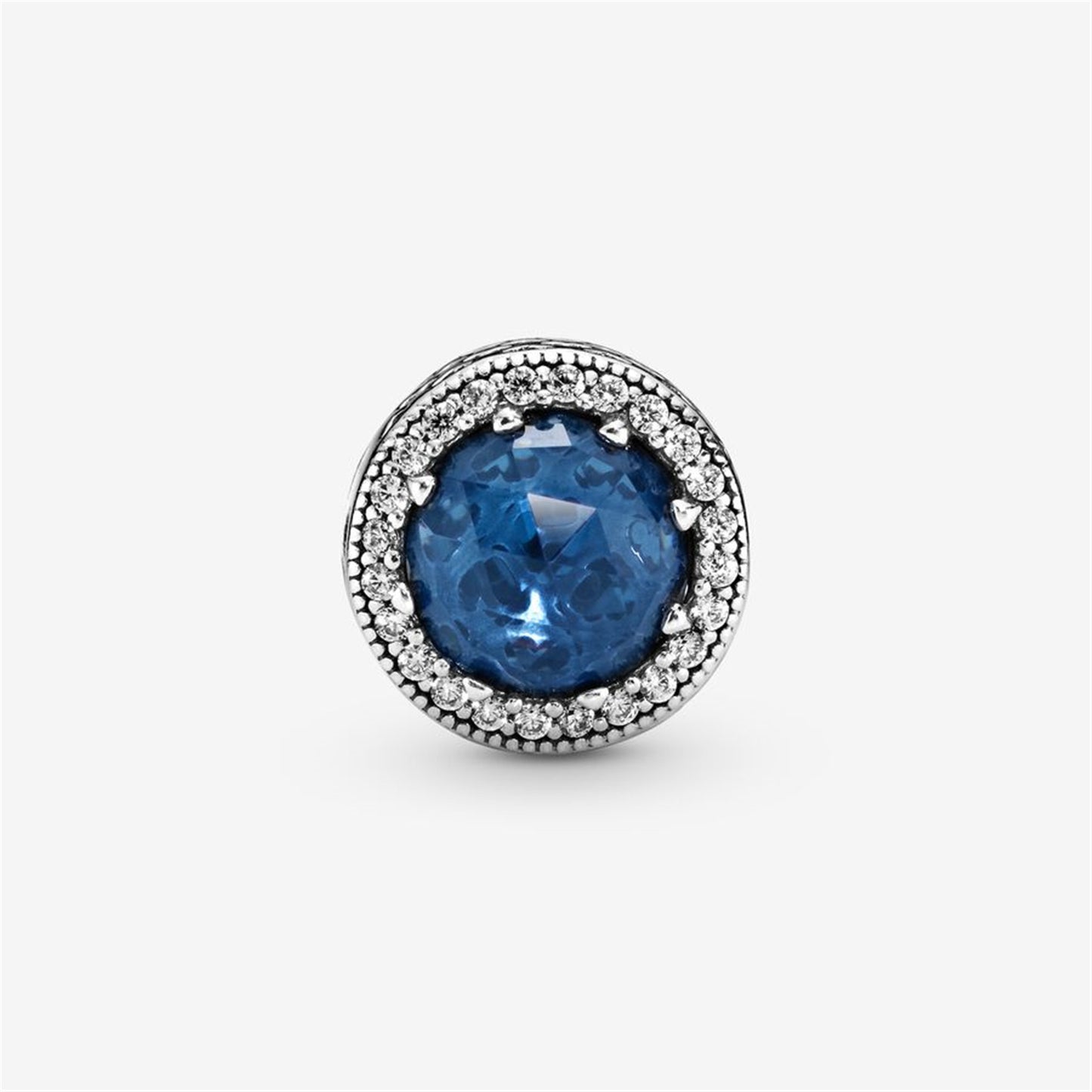 S925 Sterling Silver Sparkling Dark Blue Charm