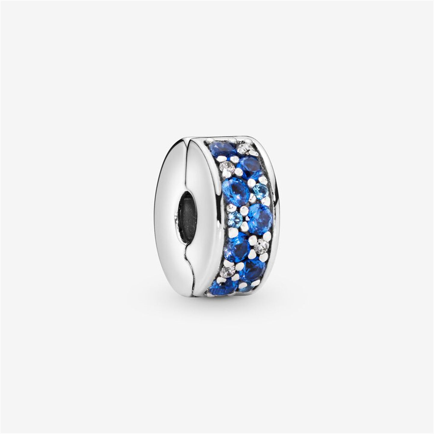 S925 sterling silver Blue Pavé Clip Charm