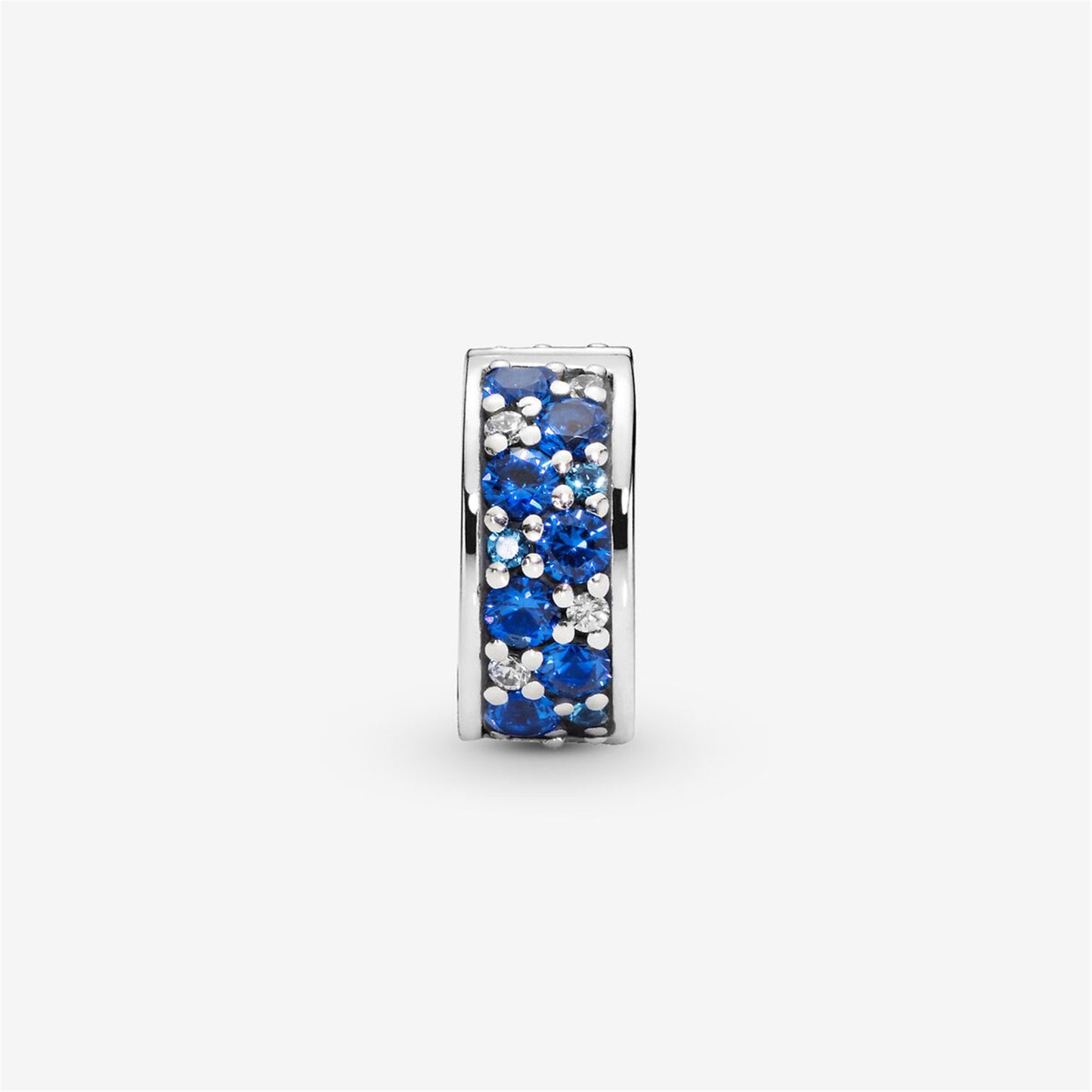 S925 sterling silver Blue Pavé Clip Charm