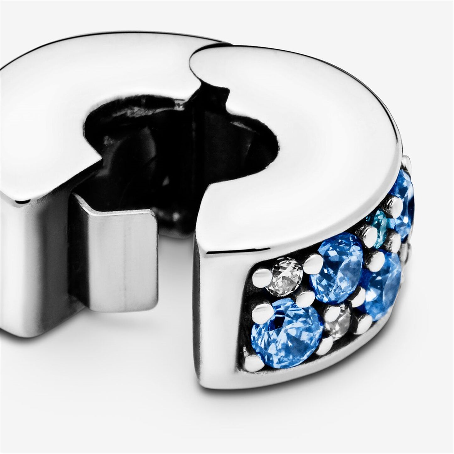 S925 sterling silver Blue Pavé Clip Charm