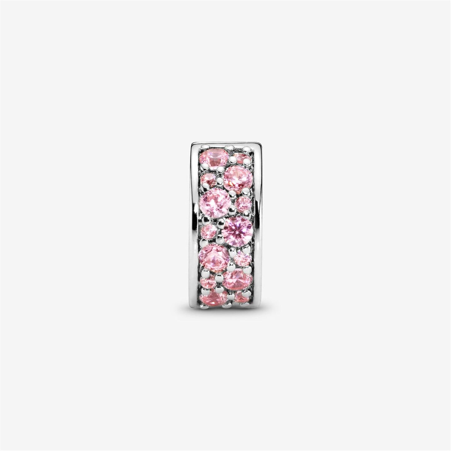S925 sterling silver Pink Pavé Clip Charm