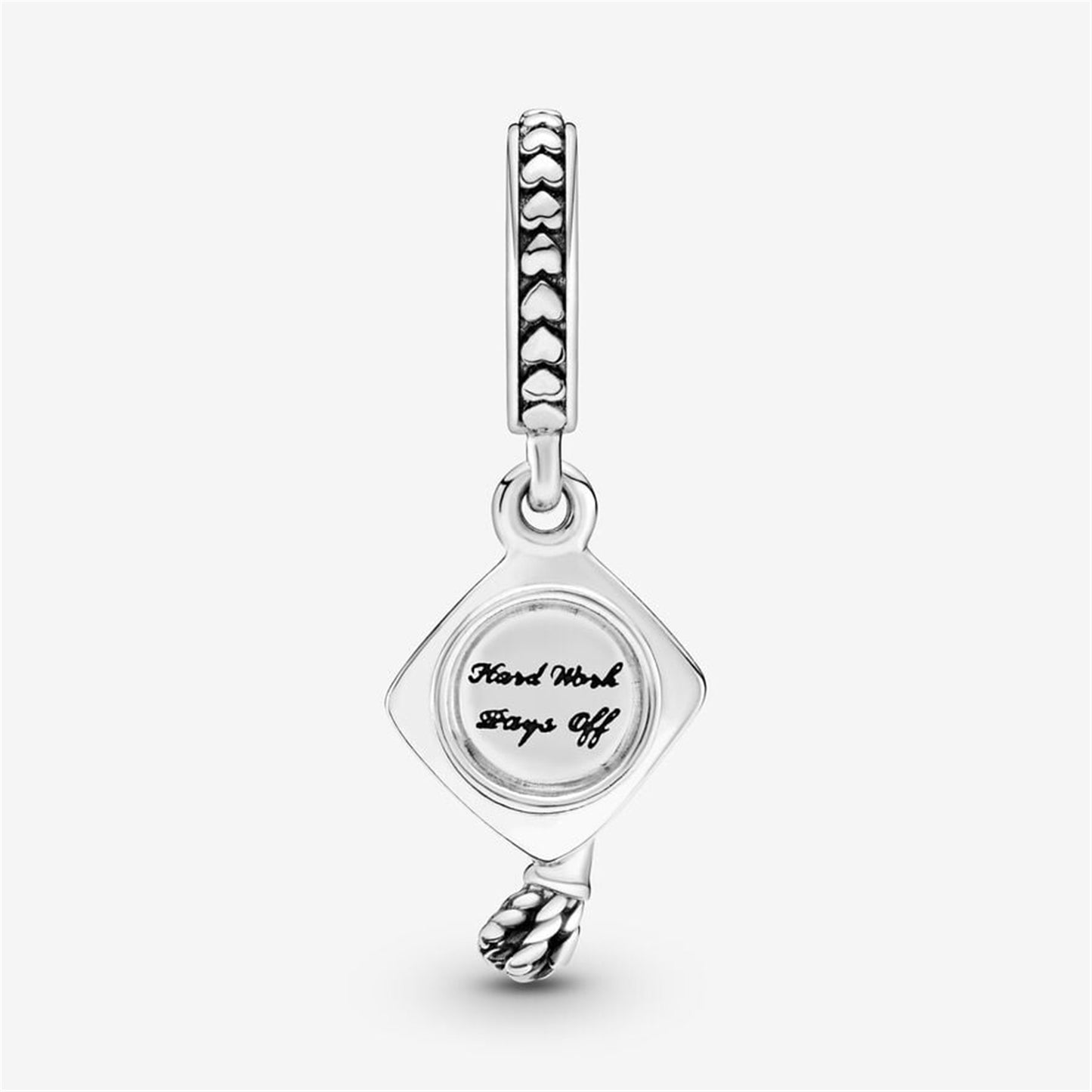 S925 Sterling Silver Graduation Cap Dangle Charm