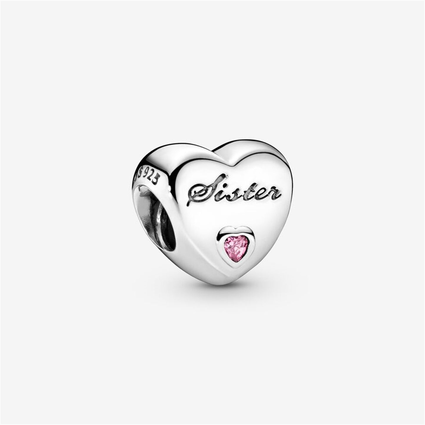 S925 Sterling Silver Sister Heart Charm