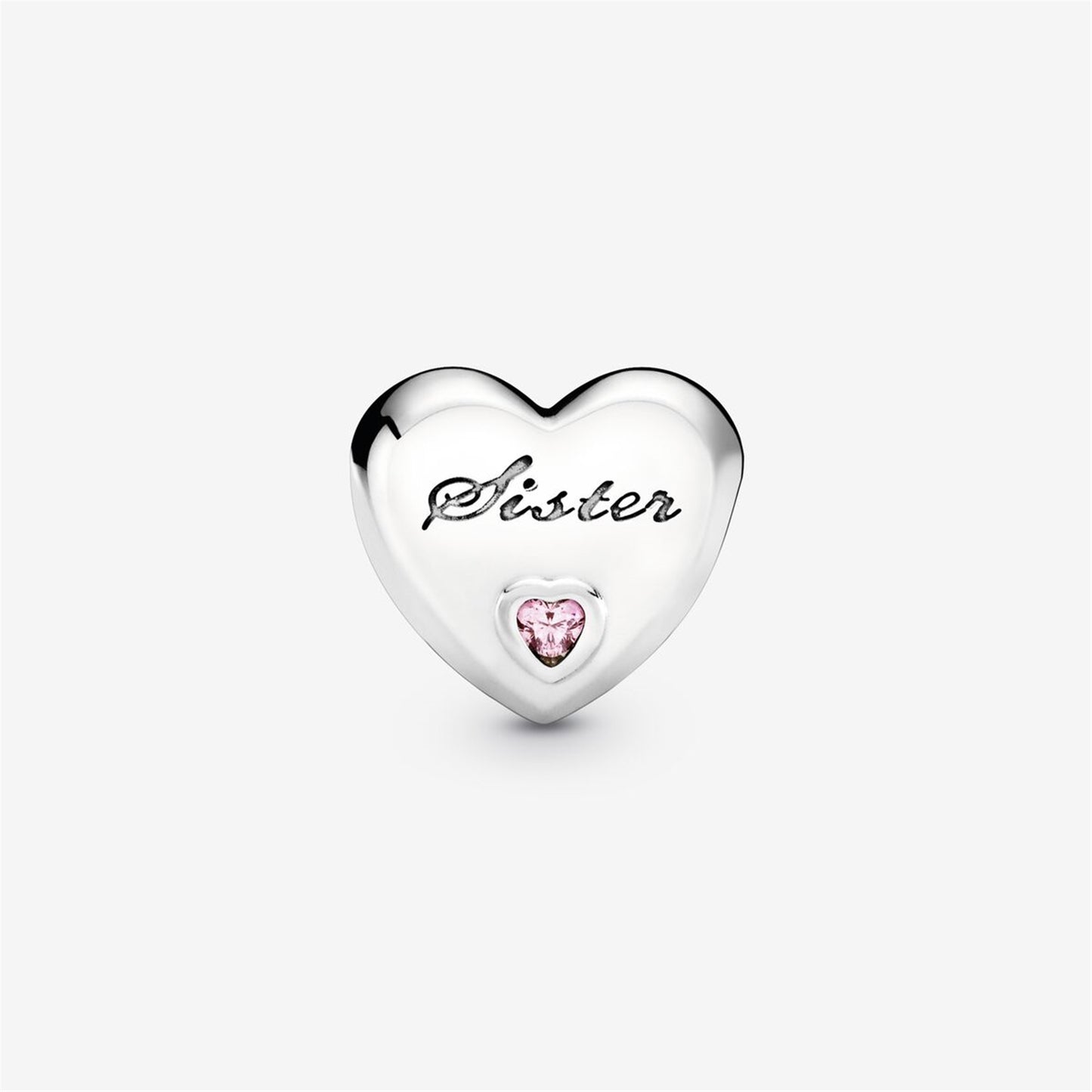 S925 Sterling Silver Sister Heart Charm