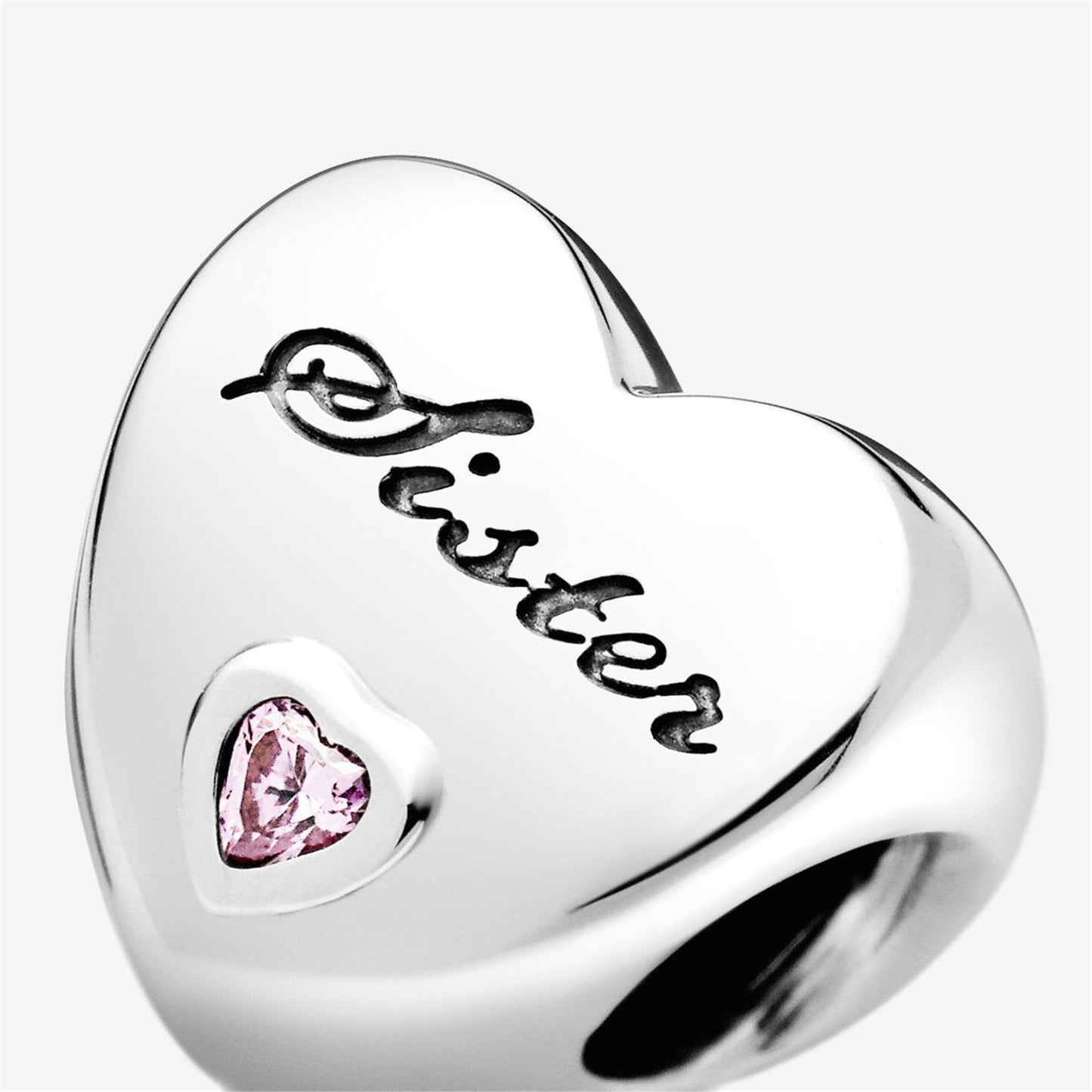 S925 Sterling Silver Sister Heart Charm