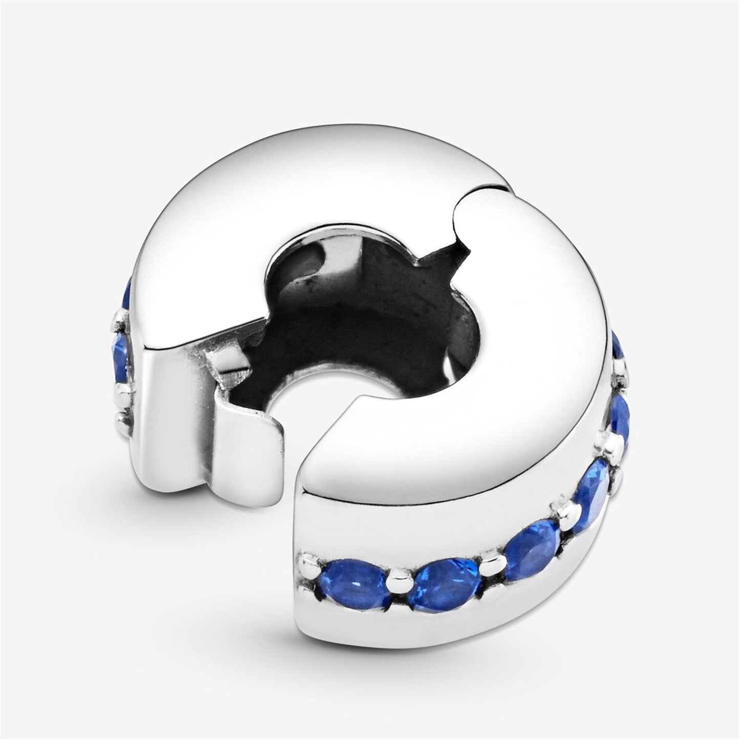 S925 sterling silver Blue Sparkle Clip Charm