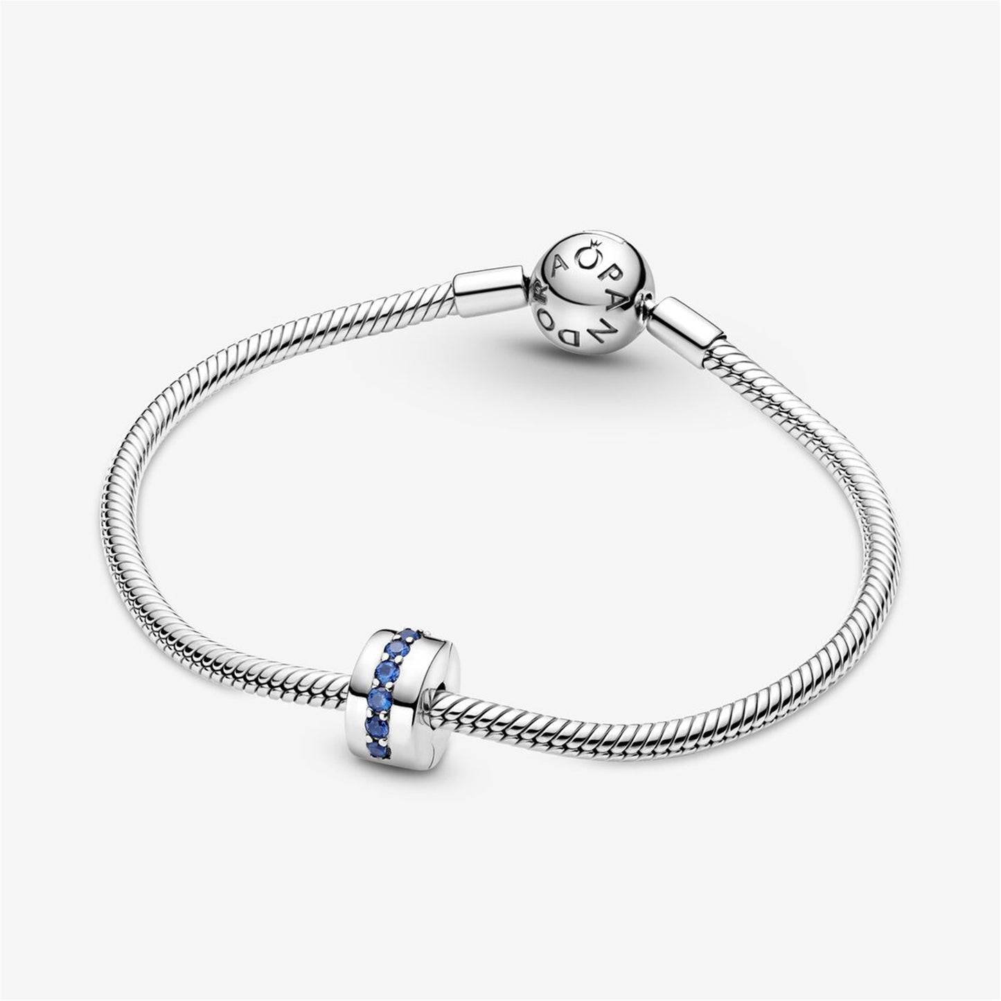 S925 sterling silver Blue Sparkle Clip Charm