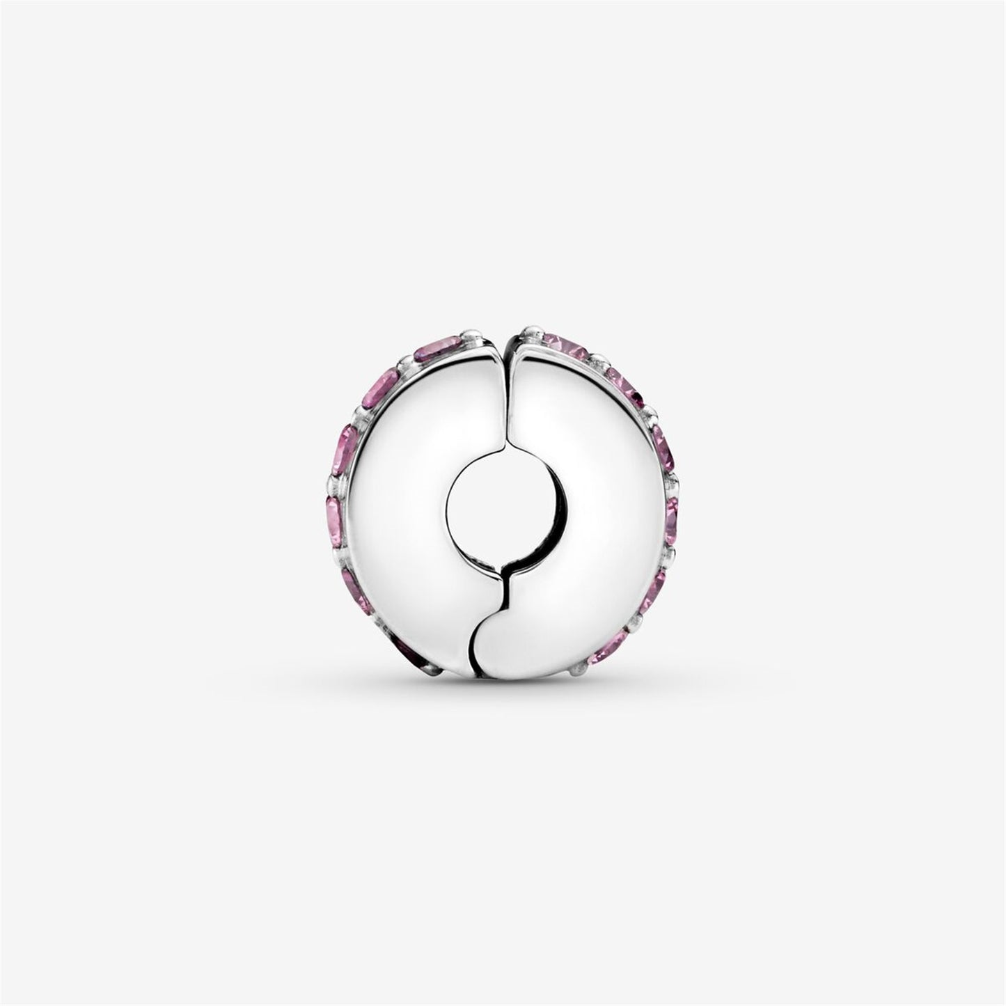 S925 sterling silver Pink Sparkling Row Clip Charm