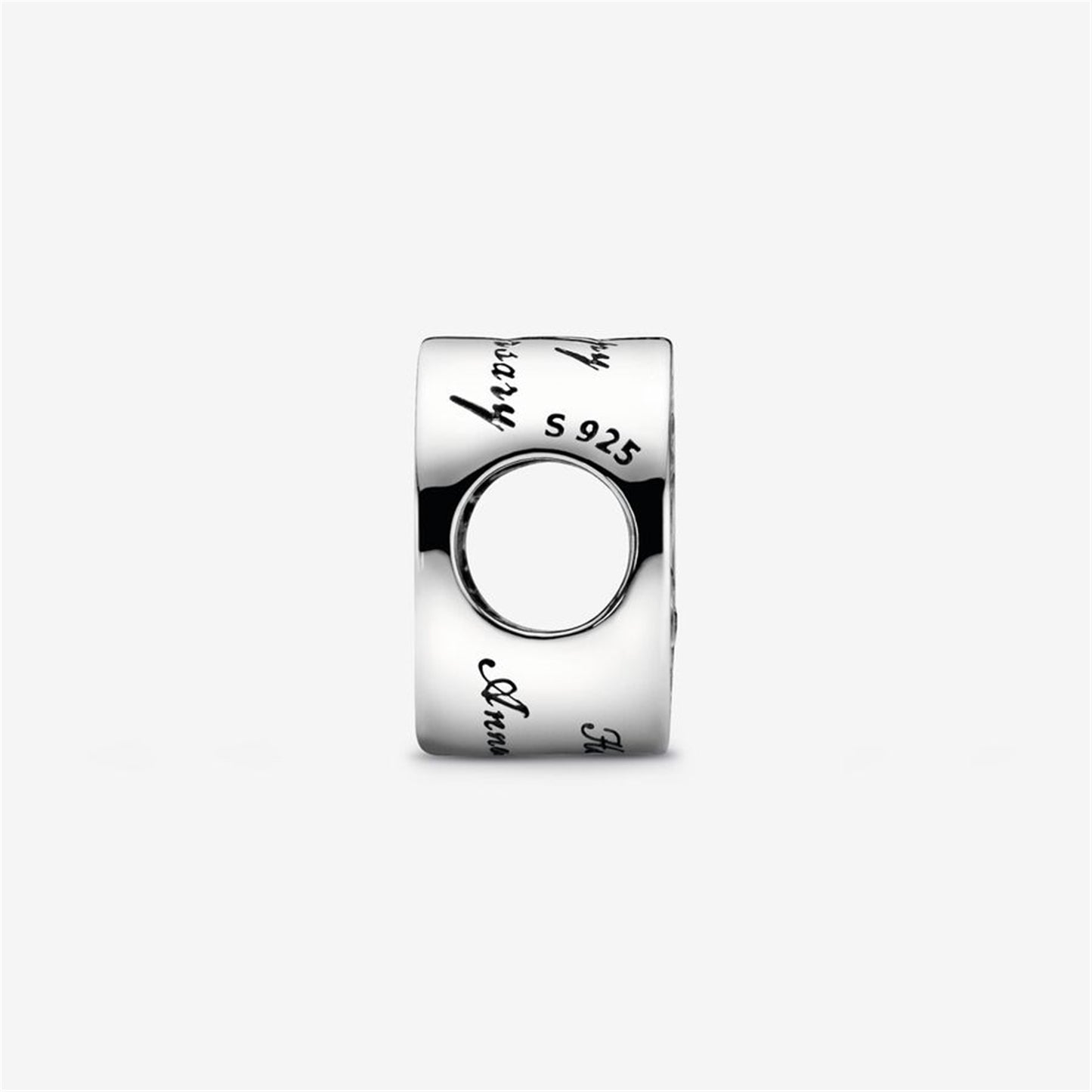S925 Sterling Silver Pavé & Heart Anniversary Charm