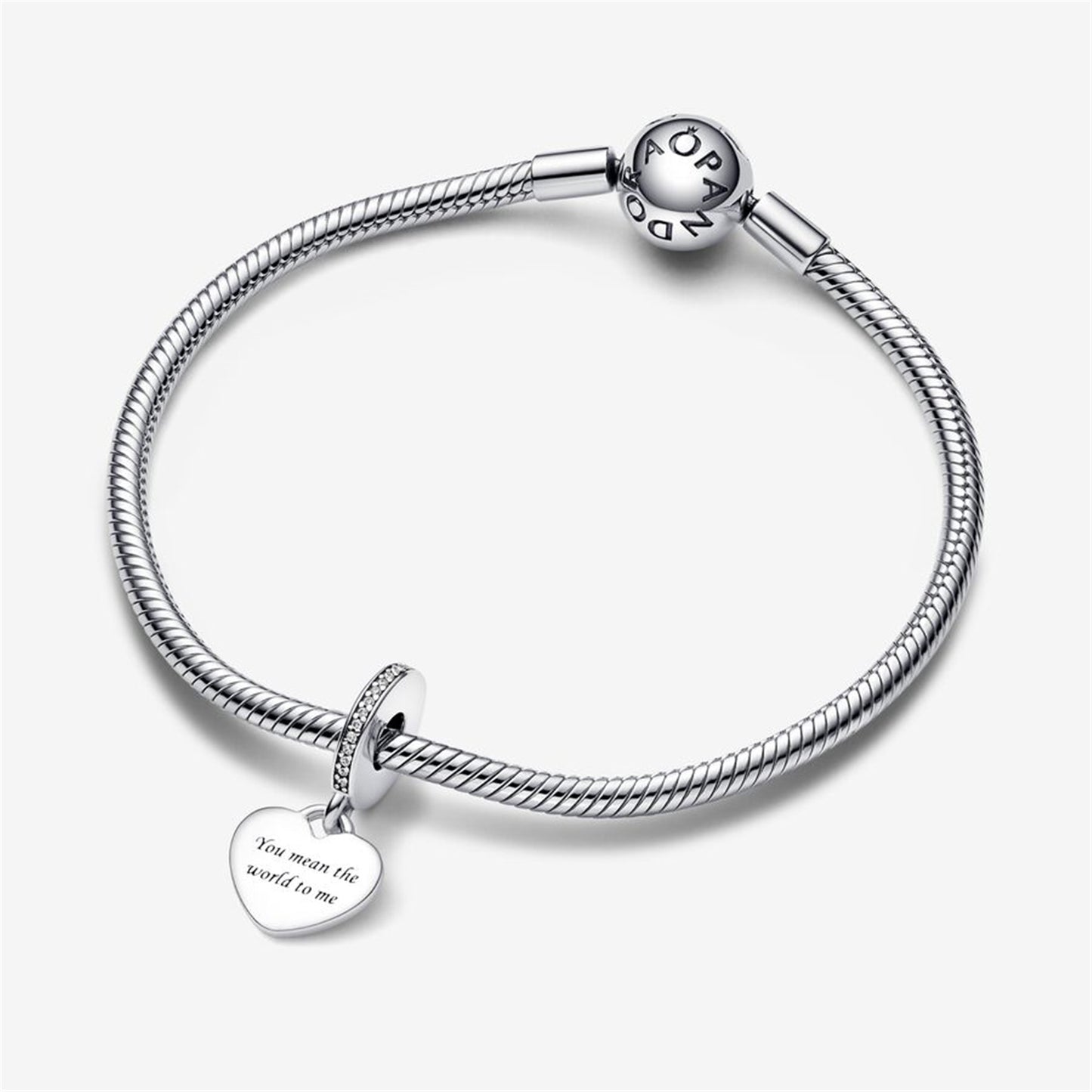 S925 Sterling Silver Nan Heart Dangle Charm