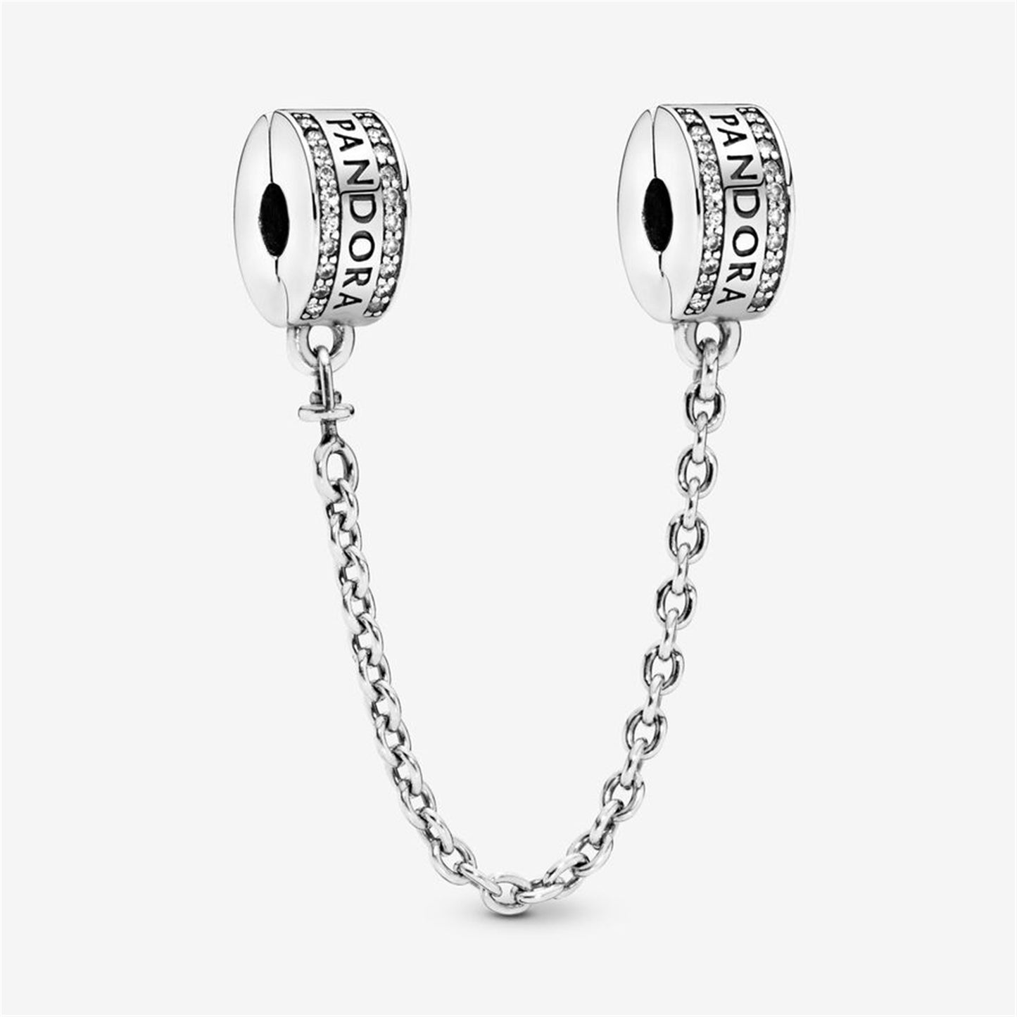 S925 Sterling Silver Logo Safety Chain Clip Charm