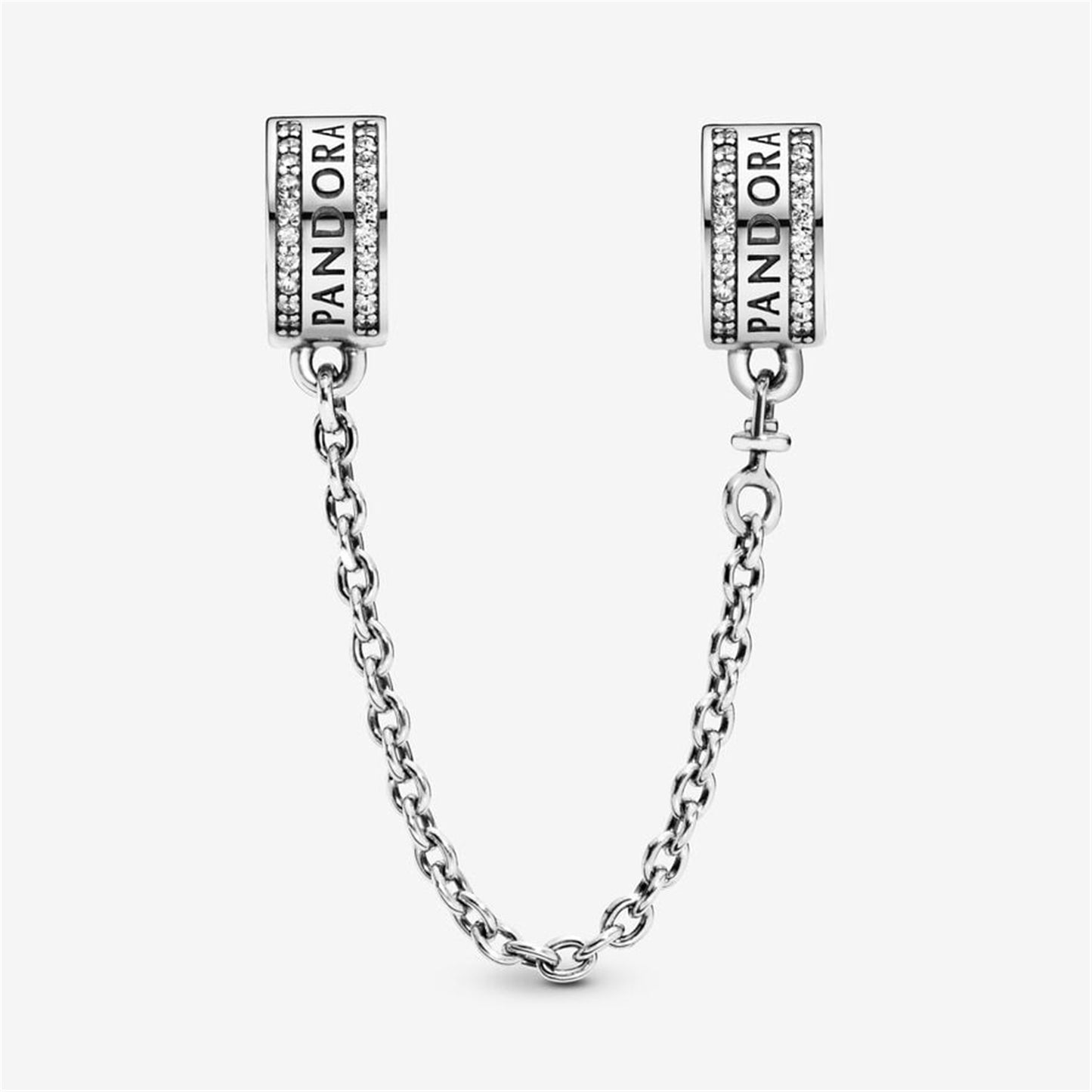 S925 Sterling Silver Logo Safety Chain Clip Charm
