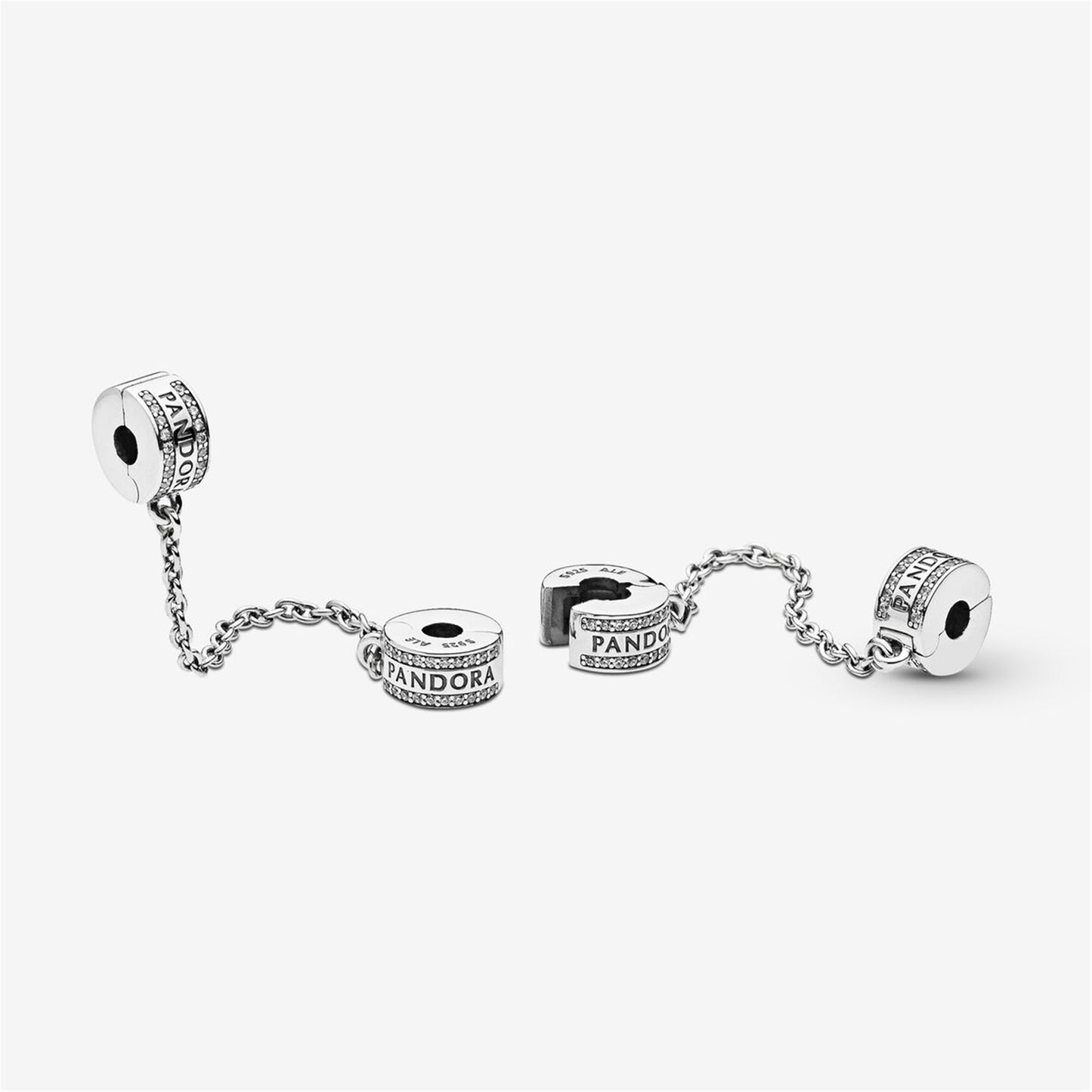 S925 Sterling Silver Logo Safety Chain Clip Charm