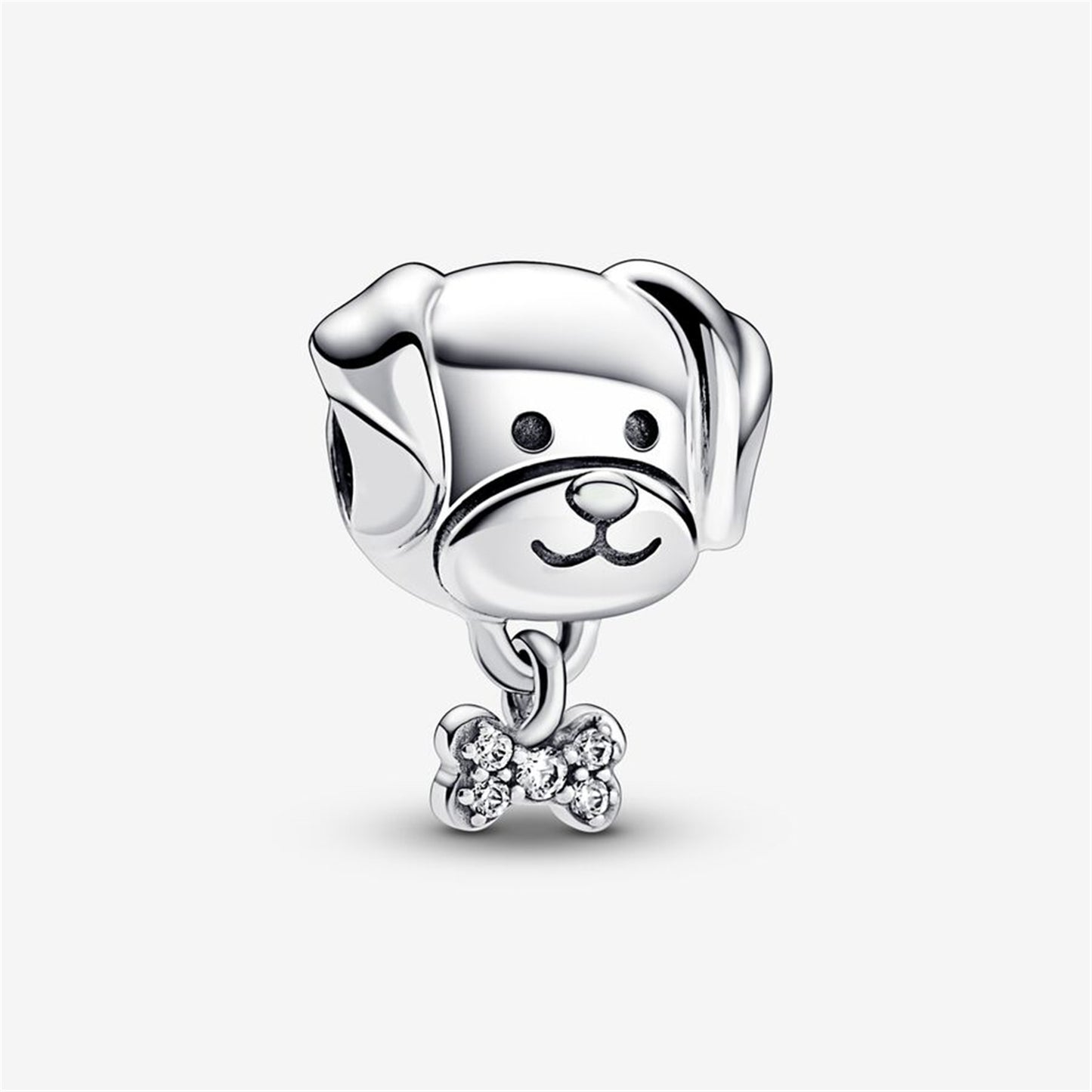 S925 Sterling Silver Pet Dog & Bone Charm
