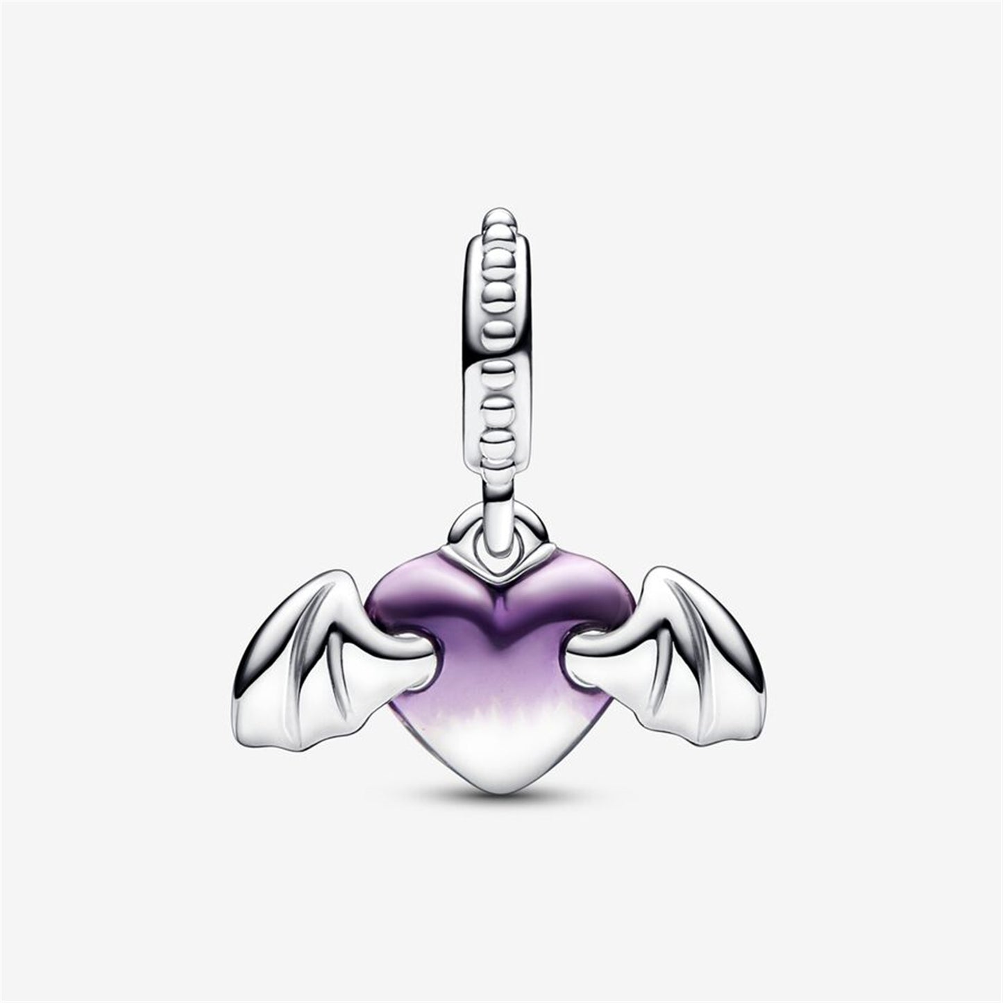 S925 Sterling Silver Vampire Winged Heart Dangle Charm