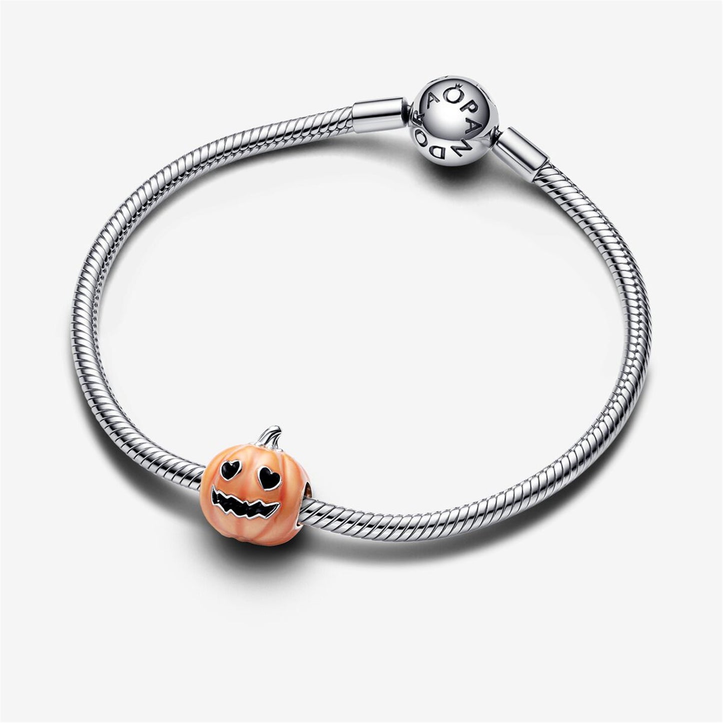 S925 Sterling Silver Glow-in-the-dark Spooky Pumpkin Charm