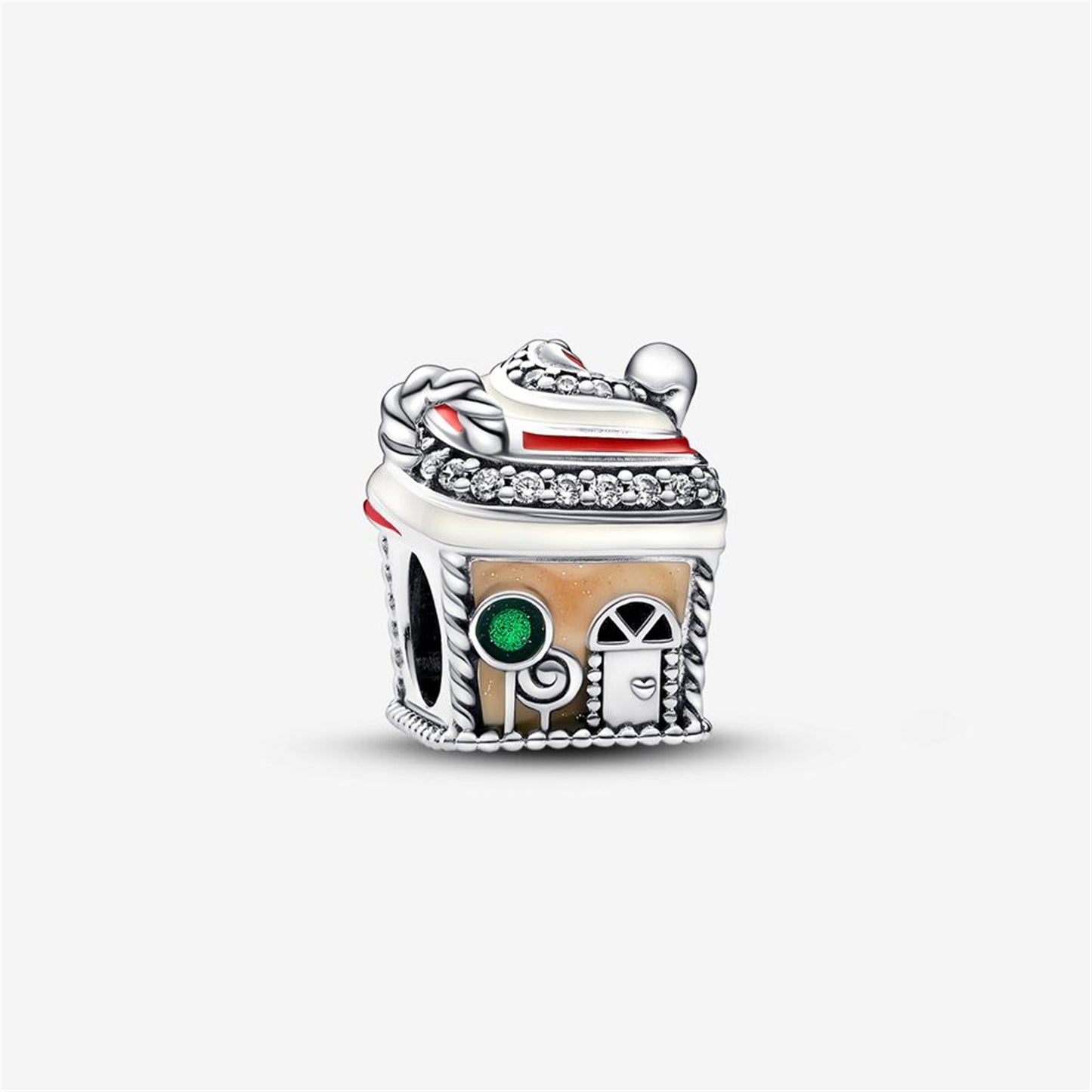 S925 Sterling Silver Festive Gingerbread House Charm