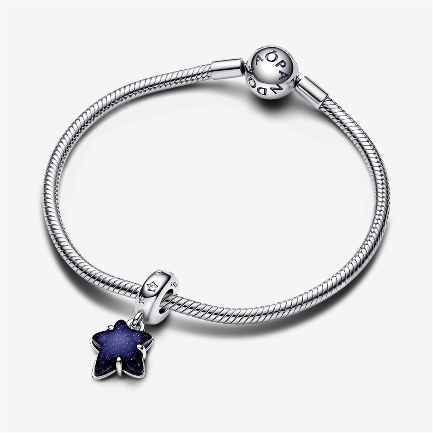 S925 Sterling Silver Celestial Galaxy Star Murano Dangle Charm