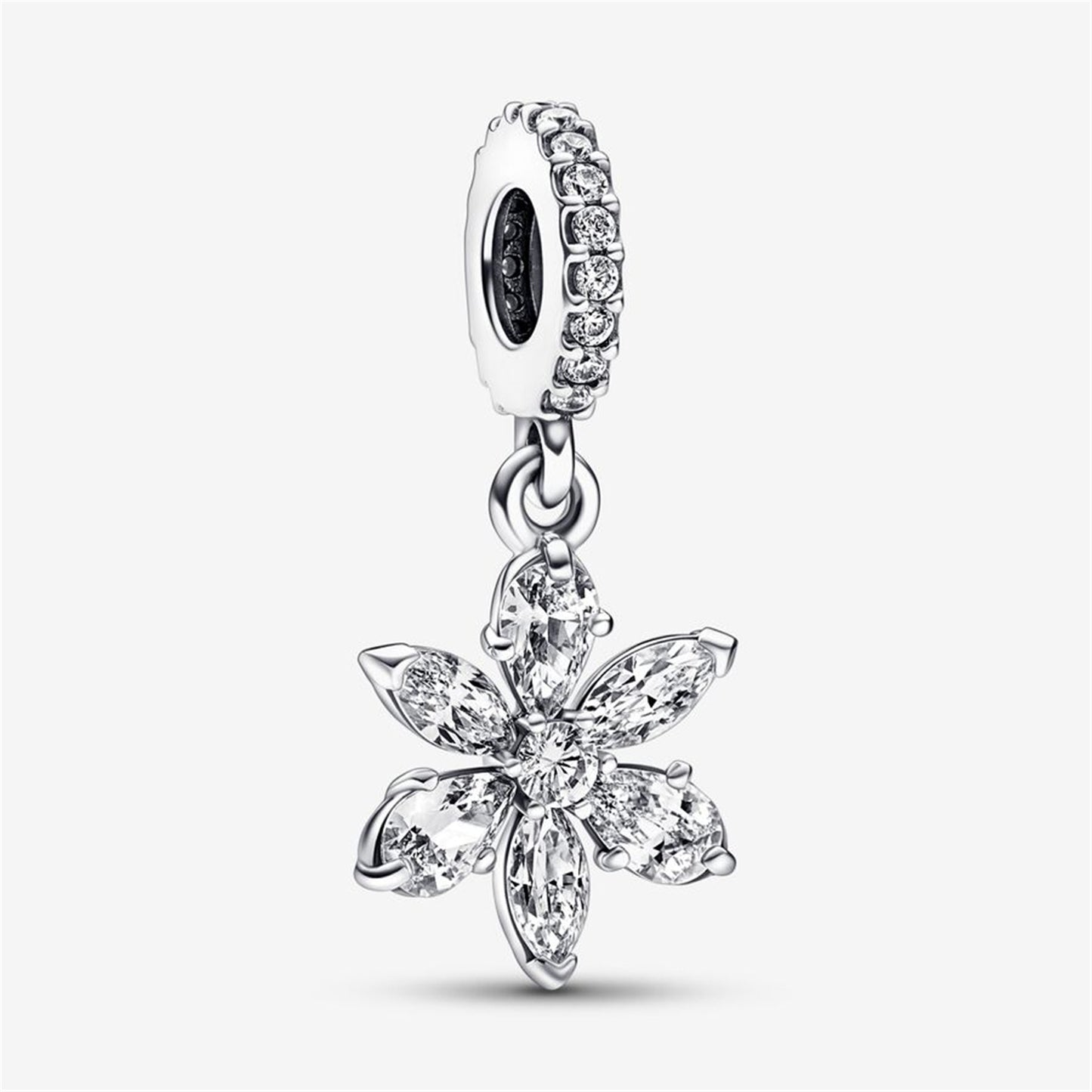 S925 Sterling Silver Sparkling Herbarium Cluster Dangle Charm