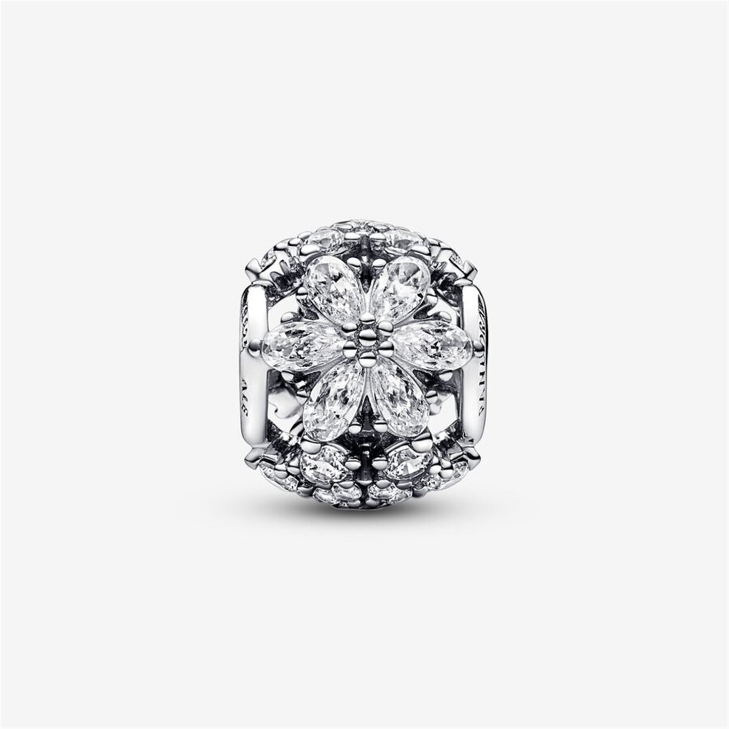S925 Sterling Silver Sparkling Herbarium Cluster Round Charm