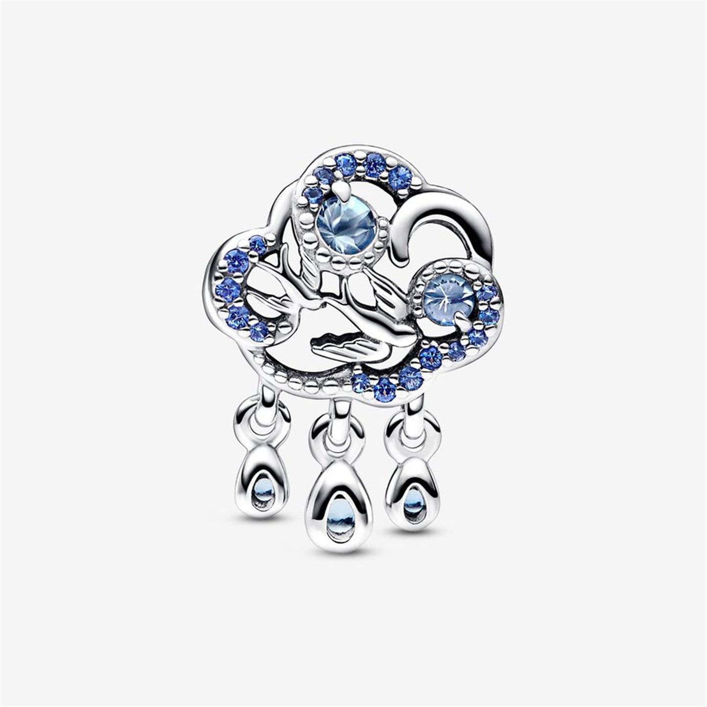 S925 Sterling Silver Cloud & Swallow Charm