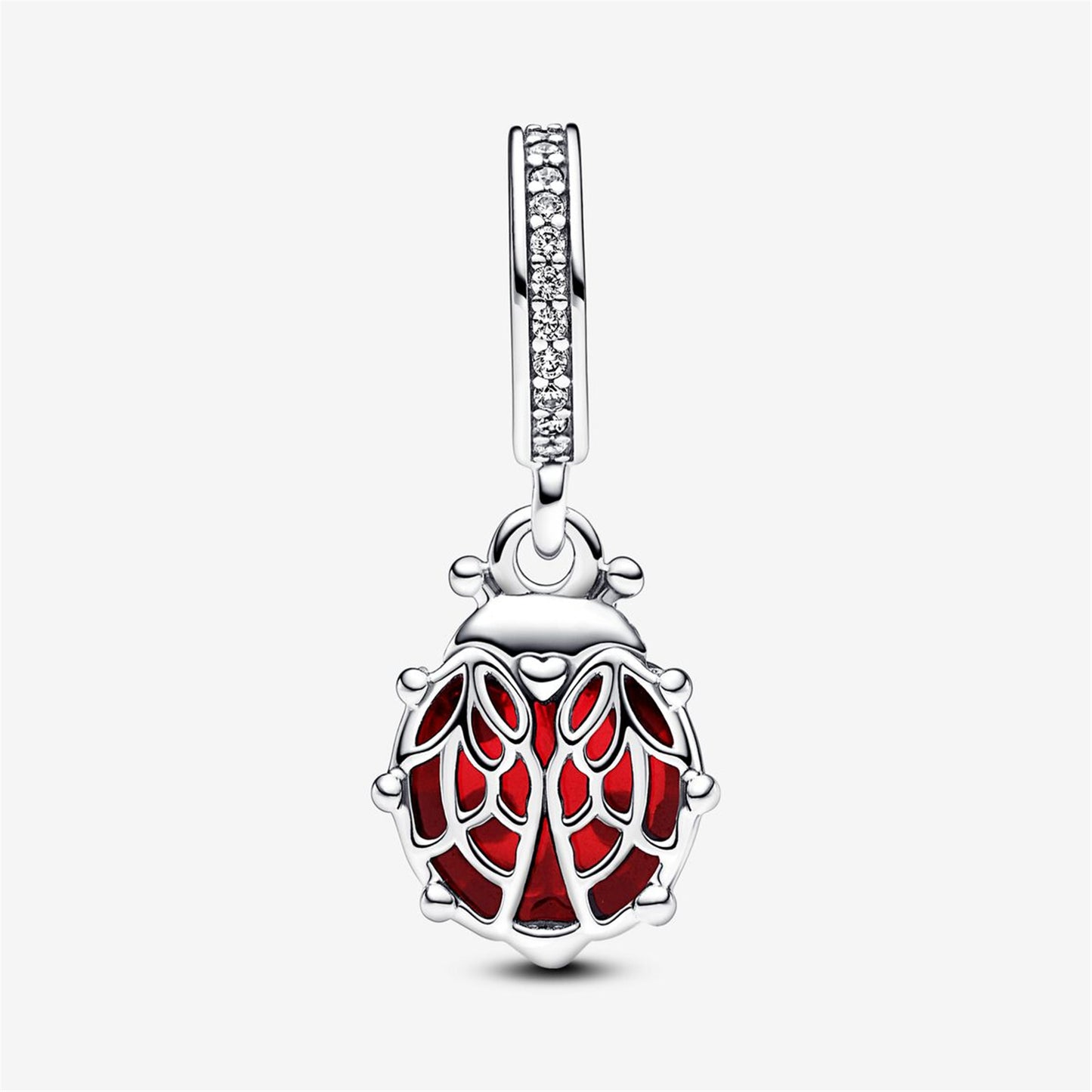 S925 Sterling Silver Red Ladybird Dangle Charm