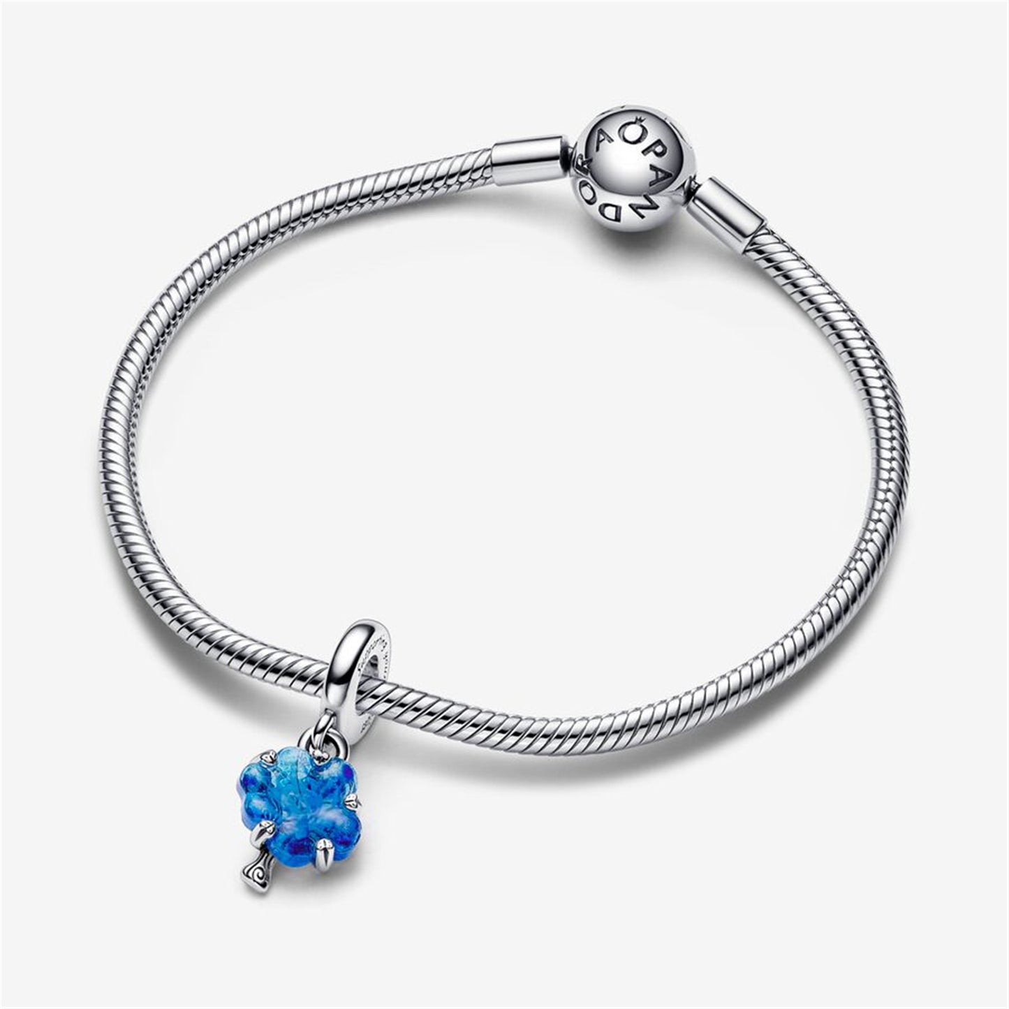 S925 Sterling Silver Blue Murano Glass Family Tree Dangle Charm