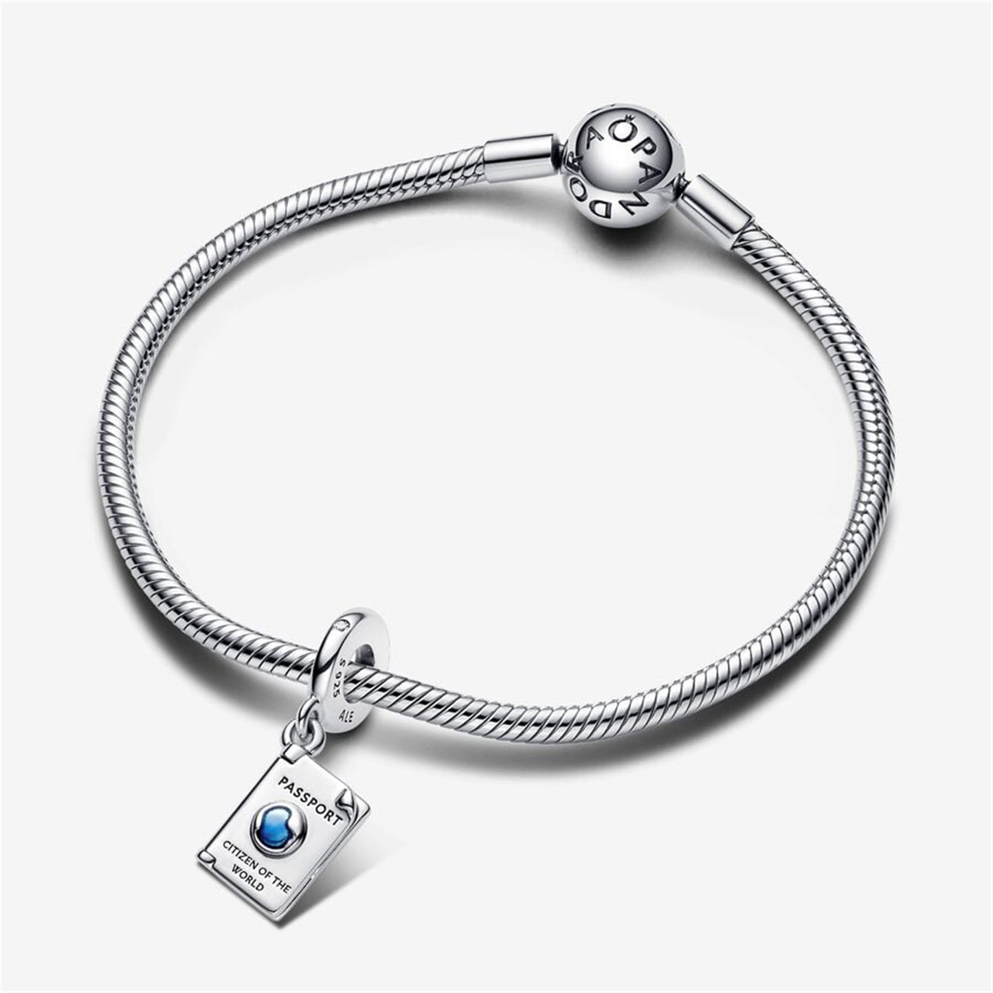 S925 sterling silver Openable Passport Dangle Charm